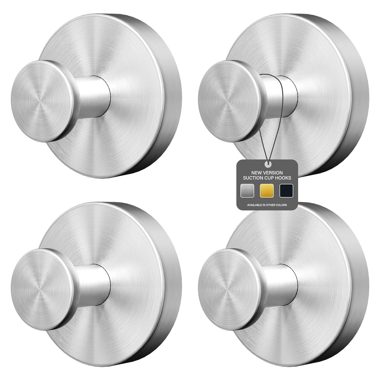 Ganchos de Ventosa Ninth Five para Ducha - 4 Paquete Plata