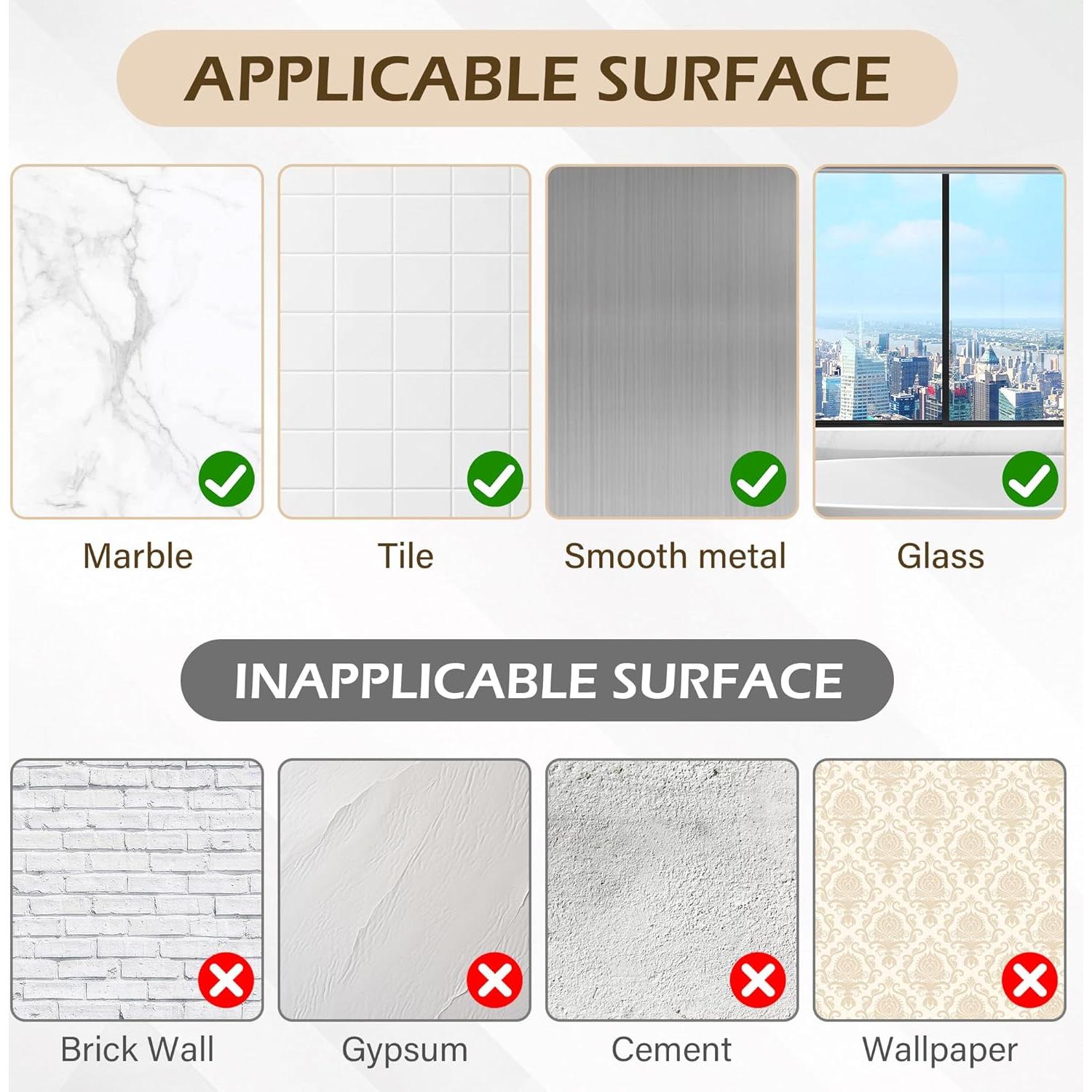 Ganchos de Ventosa Ninth Five para Ducha - 4 Paquete Plata