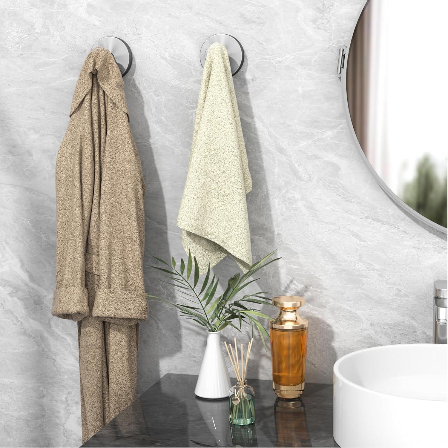 Ganchos de Ventosa Ninth Five para Ducha - 4 Paquete Plata