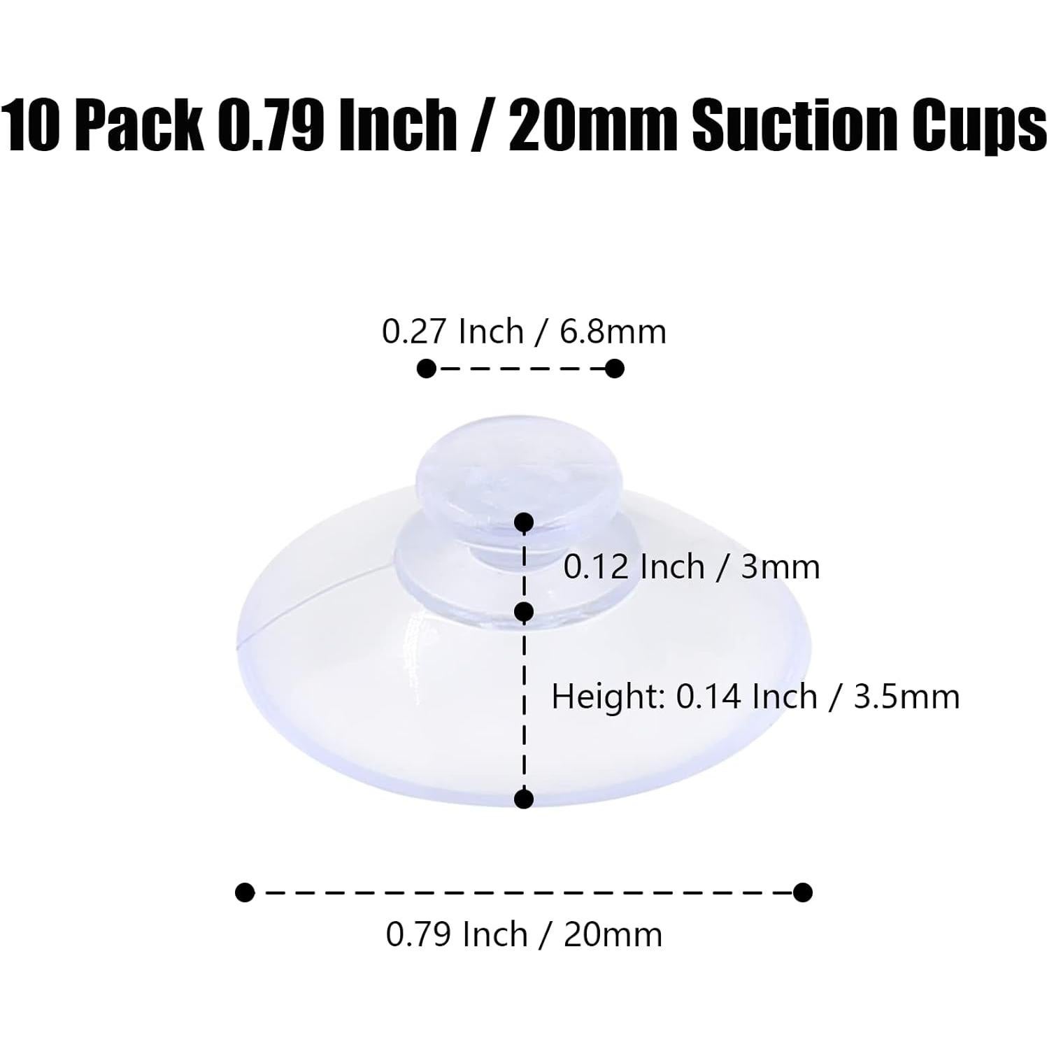Paquete de 10 Ventosas de Vidrio Qjaiune 20mm Transparentes