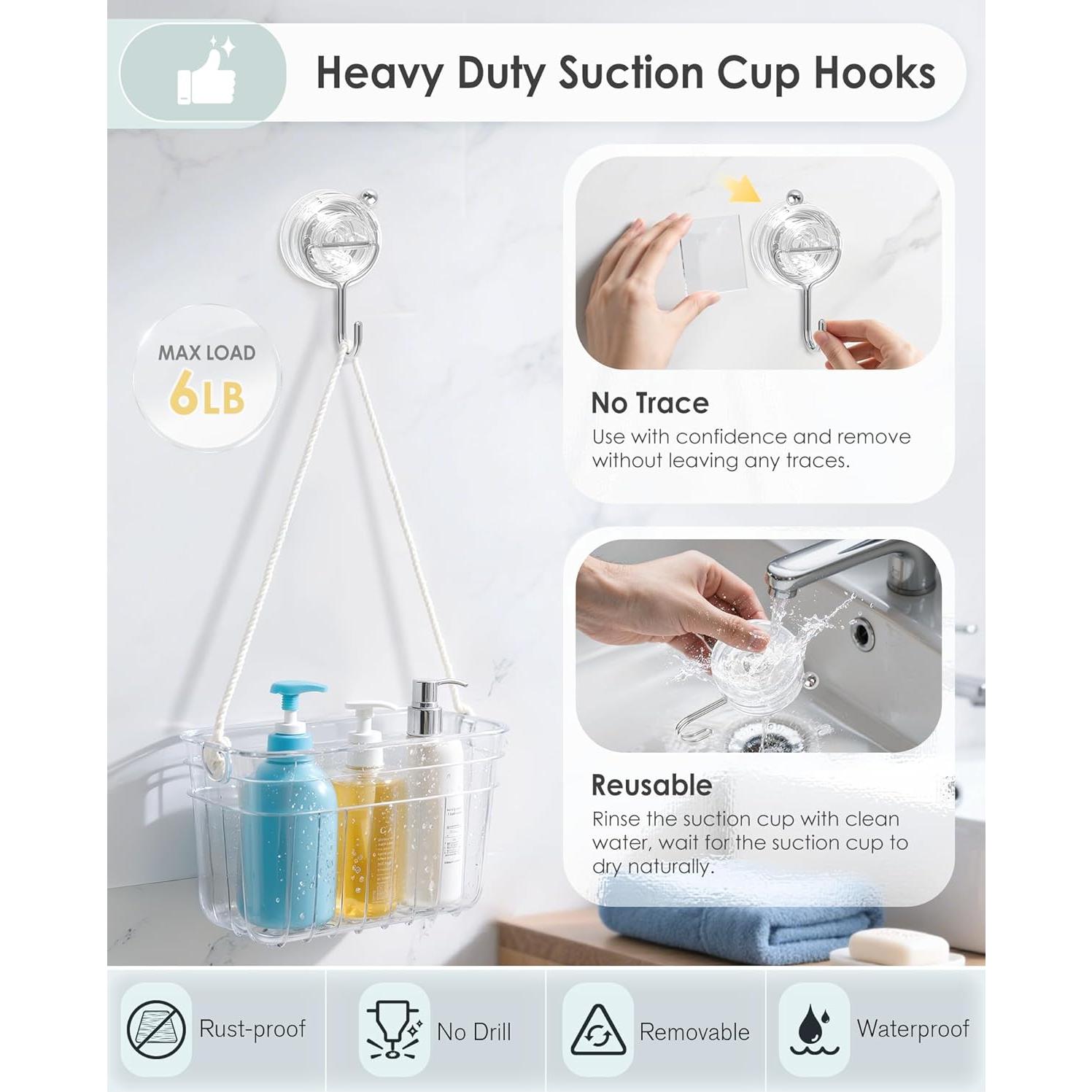 Ganchos de Ventosa Transparentes Jadkysarh - Paquete de 2