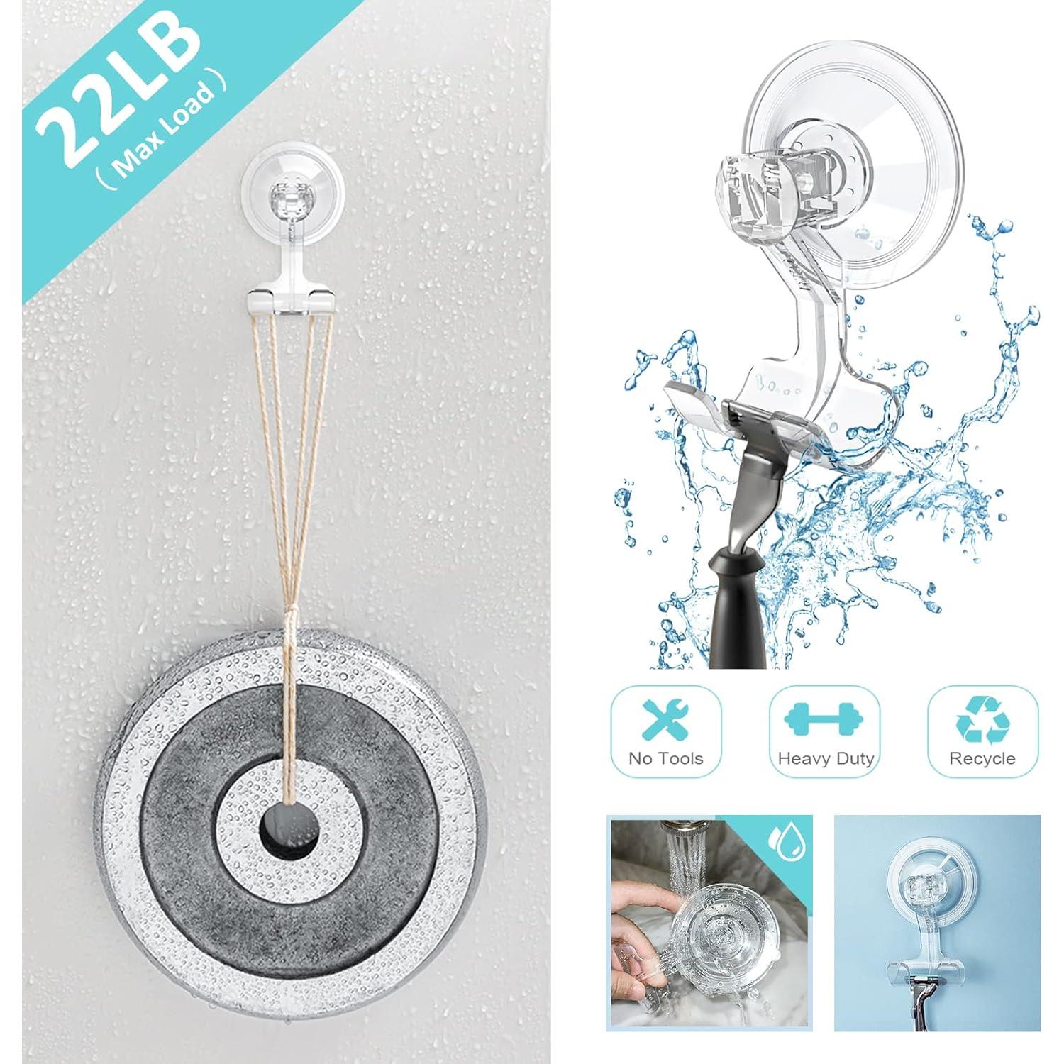 Soporte de Afeitar con Ventosa VIS'V - 2 Pcs, Transparente, Removible