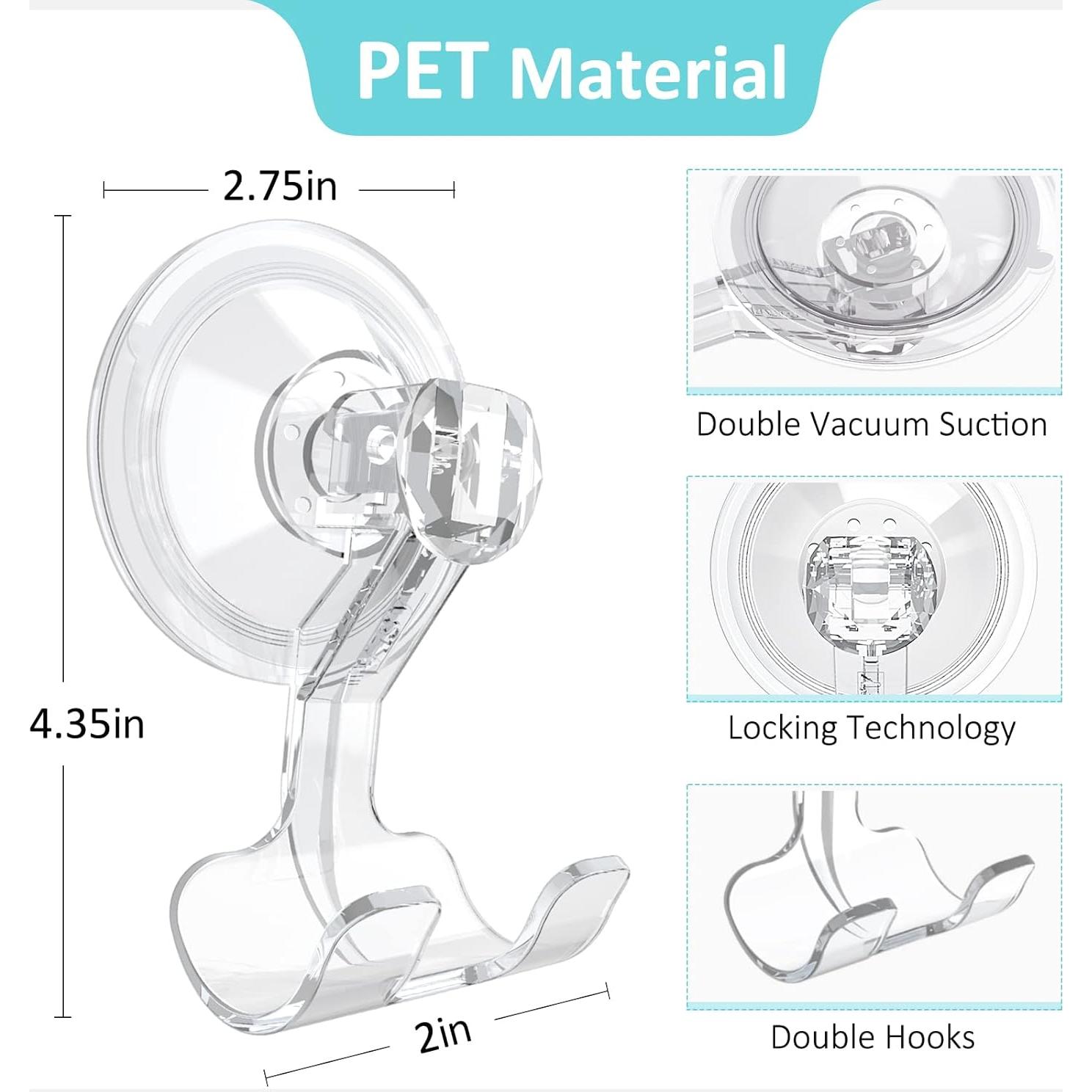 Soporte de Afeitar con Ventosa VIS'V - 2 Pcs, Transparente, Removible