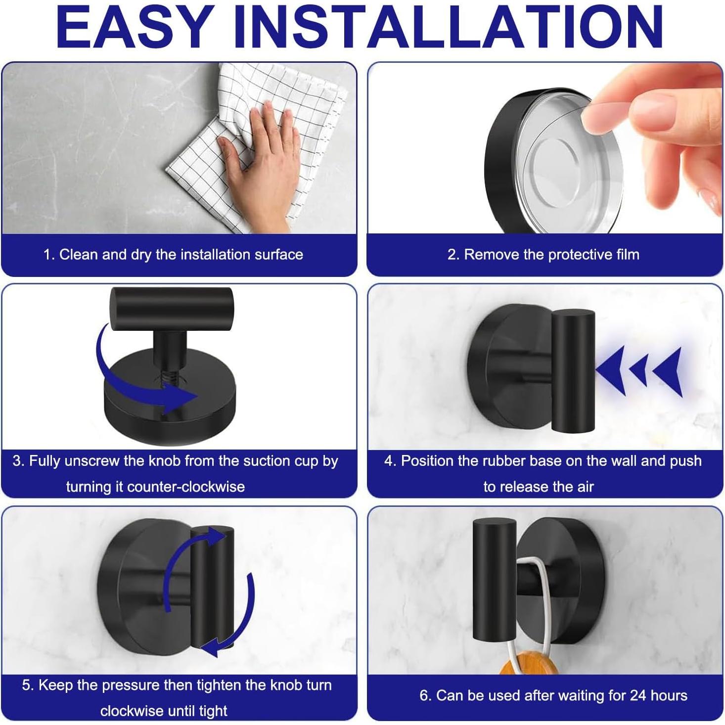 Ganchos de Ventosa Efanr para Ducha Acero Inoxidable 2 Unidades
