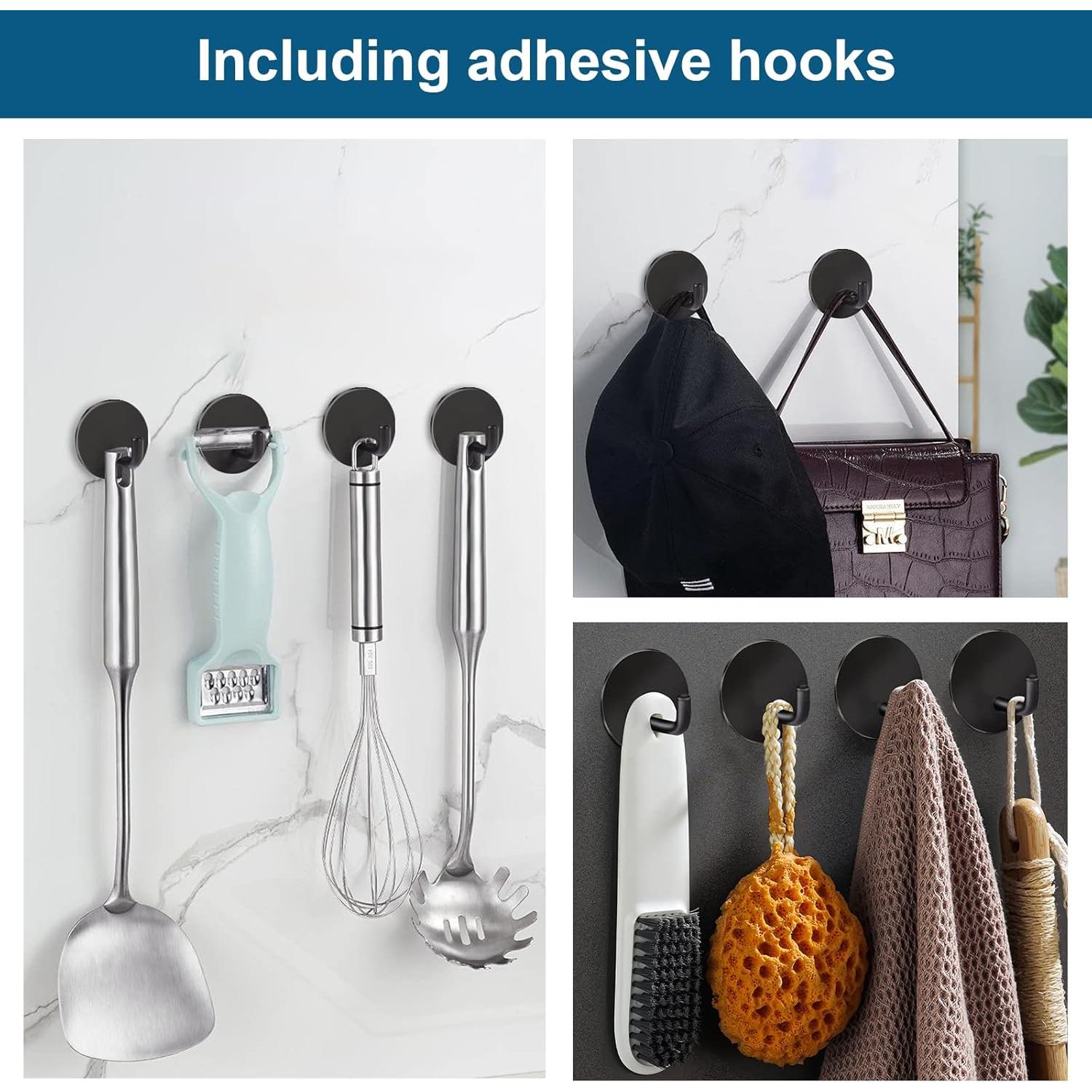 Soporte de Afeitar Adhesivo Diesisa Acero Inoxidable 304 Negro