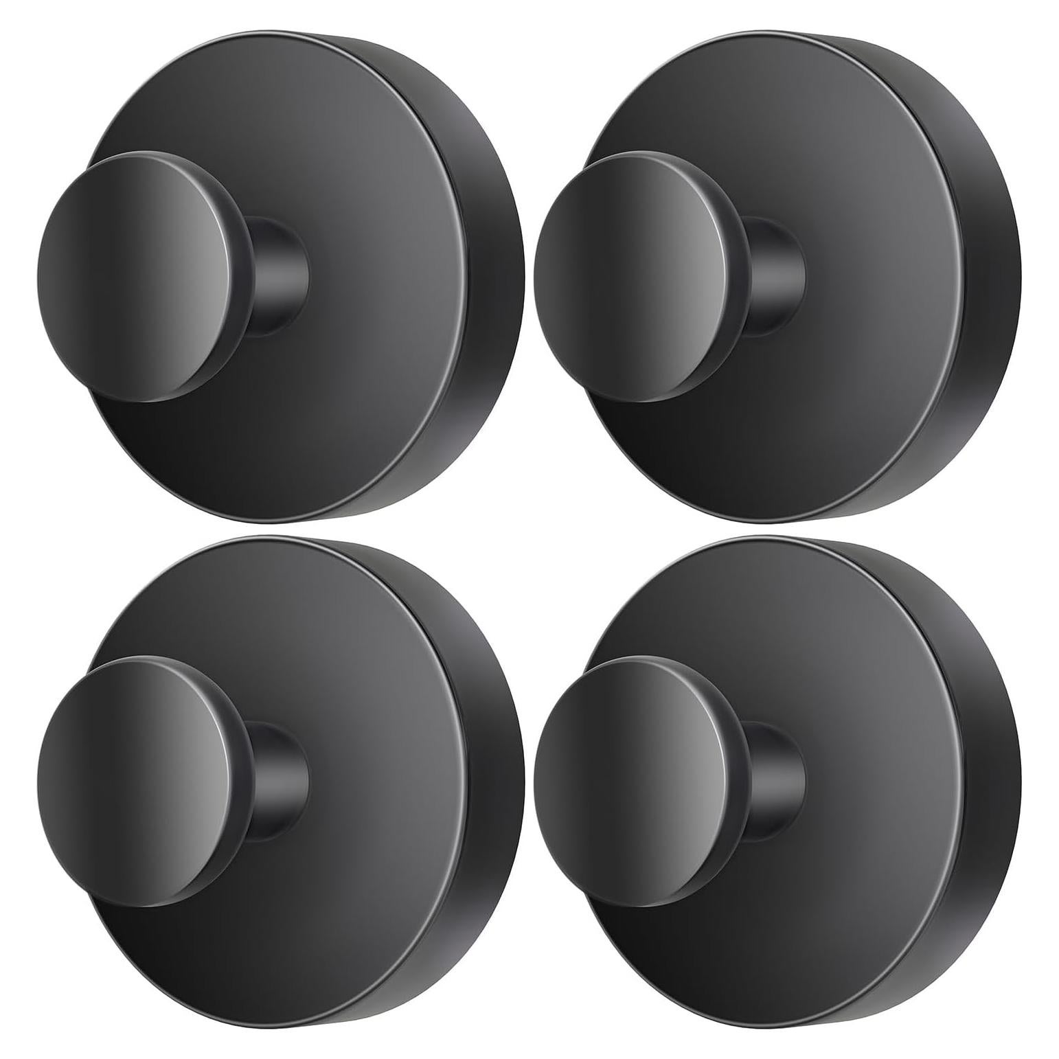 Ganchos de Ventosa SOCORIA 4 Piezas Acero Inoxidable Negro