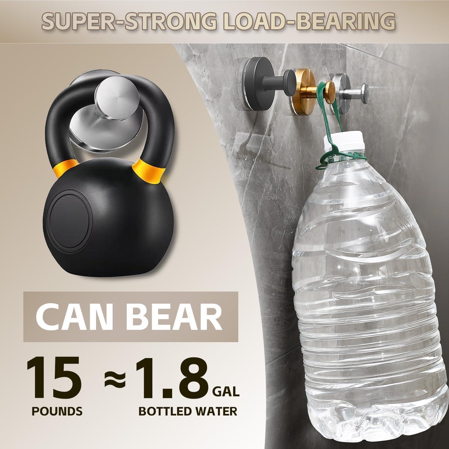 Ganchos de Ventosa SOCORIA 4 Piezas Acero Inoxidable Negro