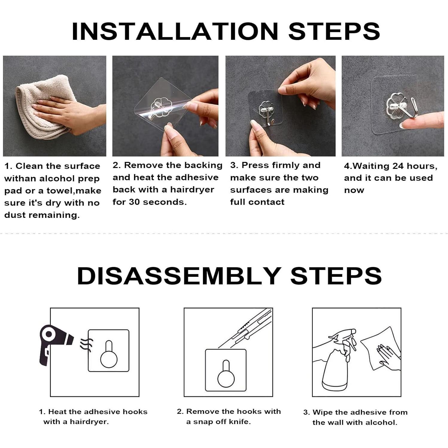 Ganchos Adhesivos ZESLMG 16 Pcs Acero Inoxidable 10kg