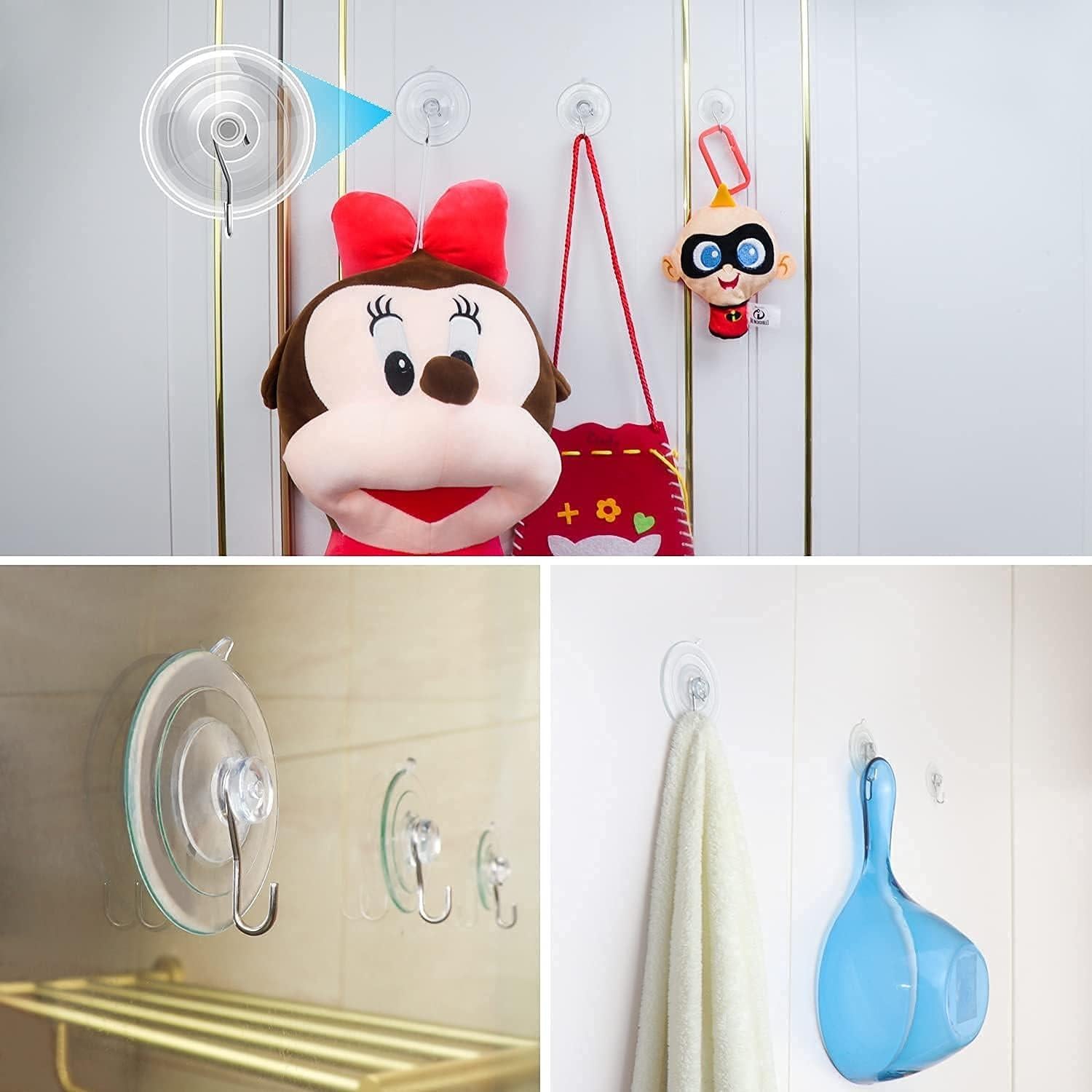 Ganchos de Ventosa Multiusos ETwinCoo - 12 Piezas, 3 Tamaños