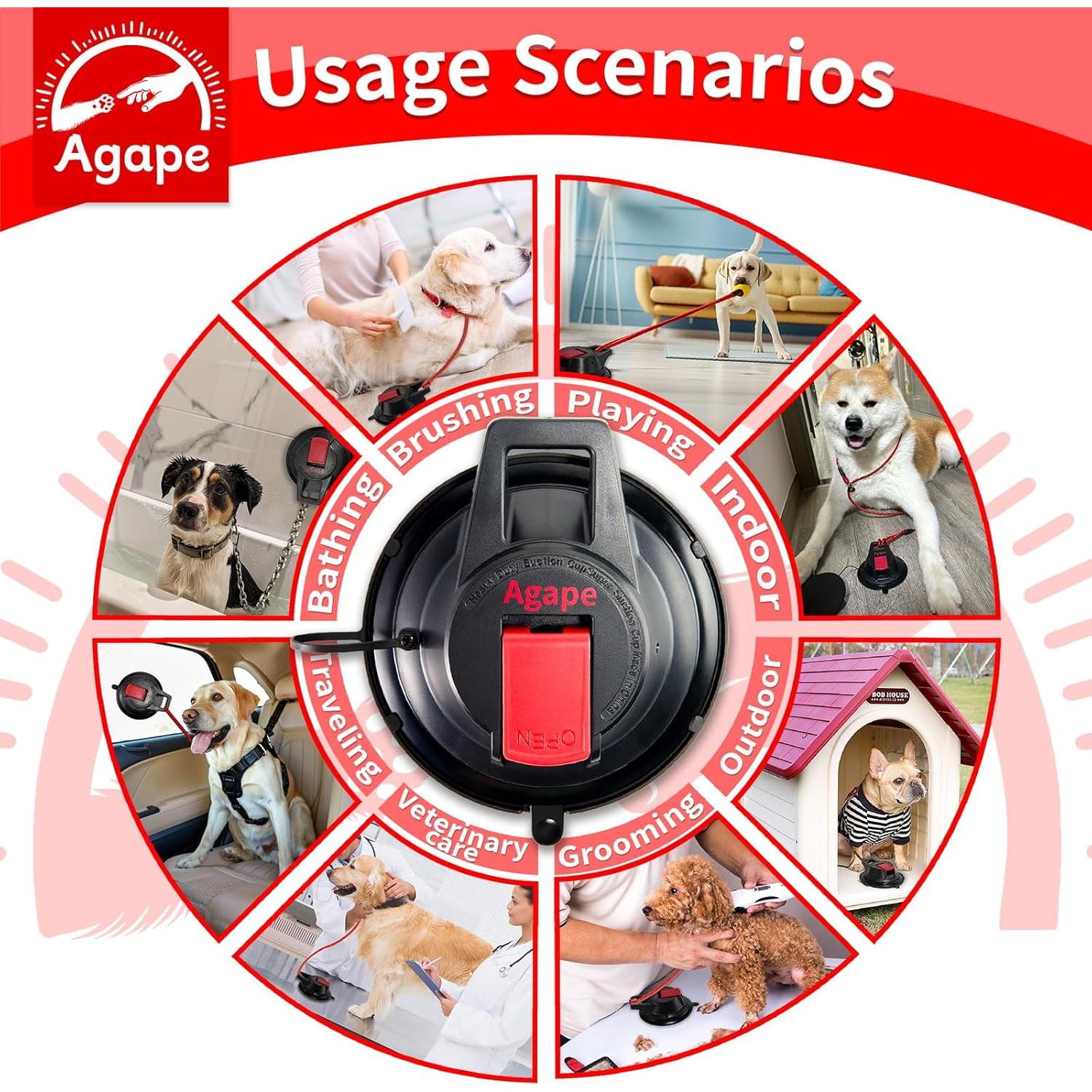 Ventosa de Alta Resistencia Agape para Perros y Gatos 45kg