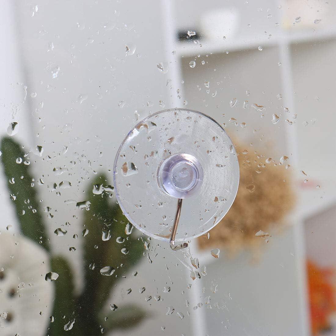 uxcell 34pcs Suction Cup Hooks 1 Inch Diameter Wall Hooks Hangers Removable Kitchen Bathroom Wall Vacuum Holder for Smooth Tile Glass