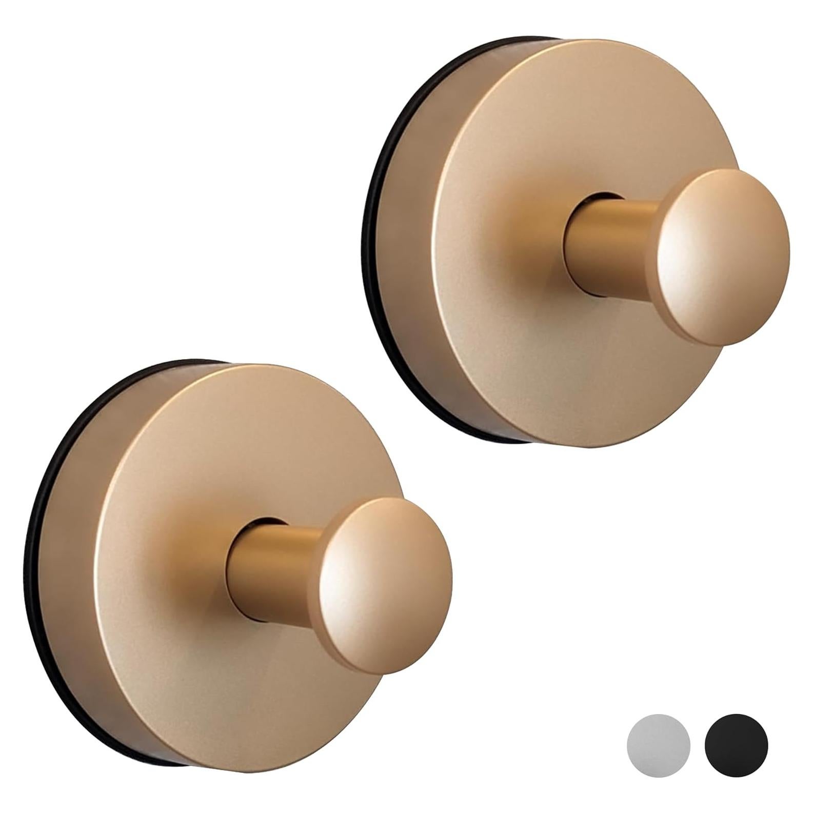 Ganchos de Ventosa ARBELLE para Ducha - Oro Cepillado - 2 Piezas