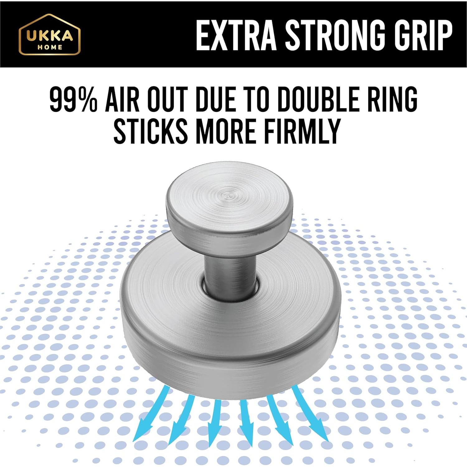 Ganchos de Ventosa UKKA HOME Acero Inoxidable 2 Unidades