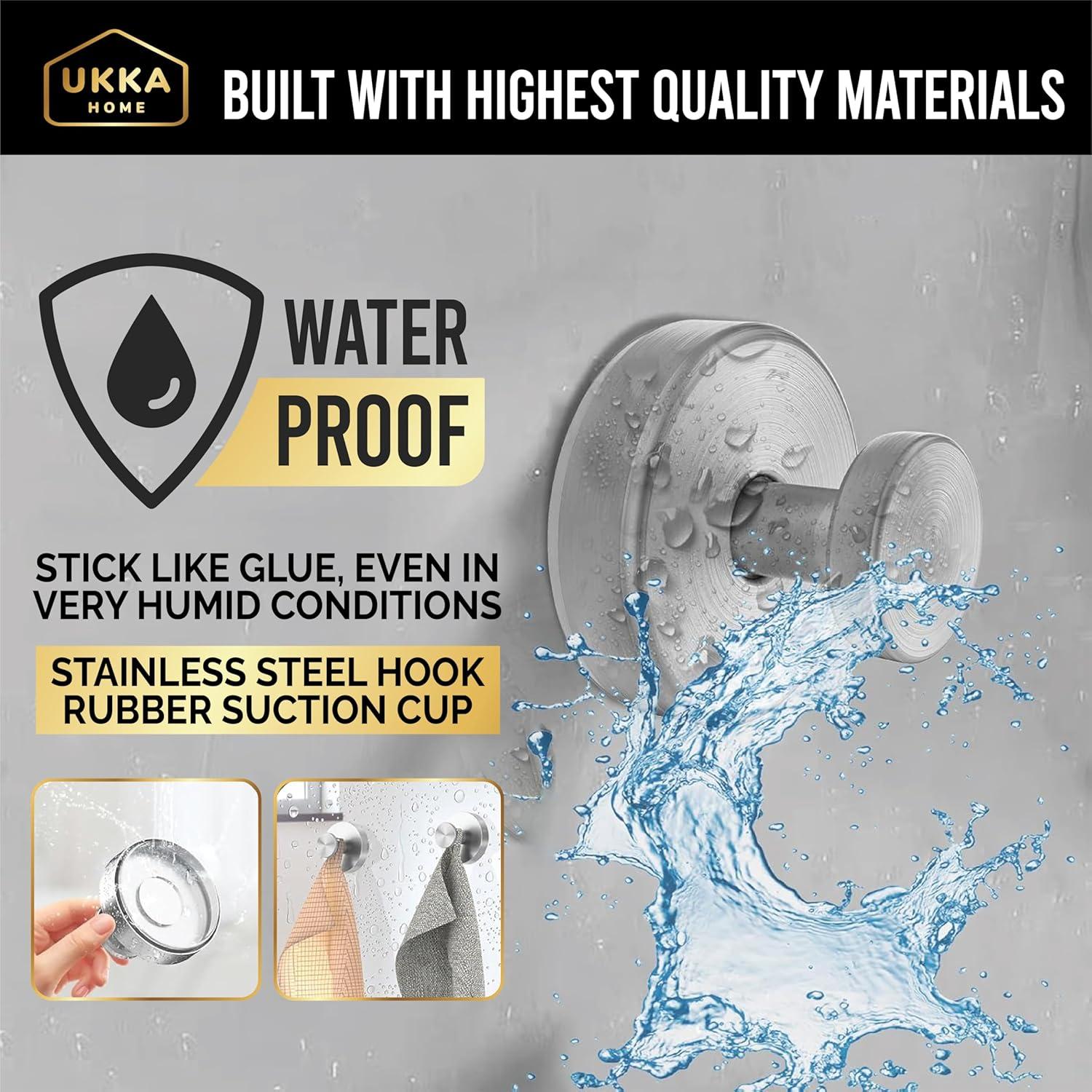 Ganchos de Ventosa UKKA HOME Acero Inoxidable 2 Unidades