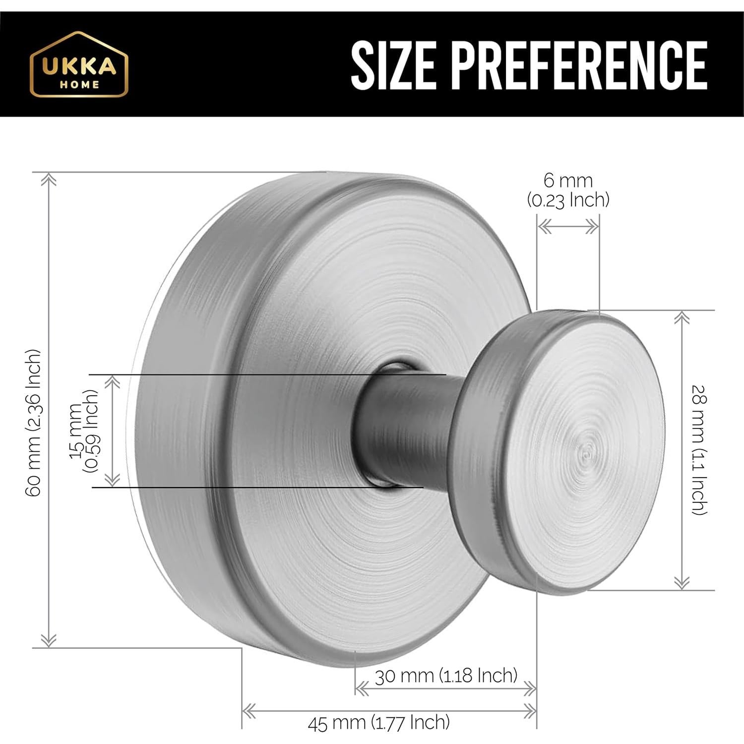 Ganchos de Ventosa UKKA HOME Acero Inoxidable 2 Unidades