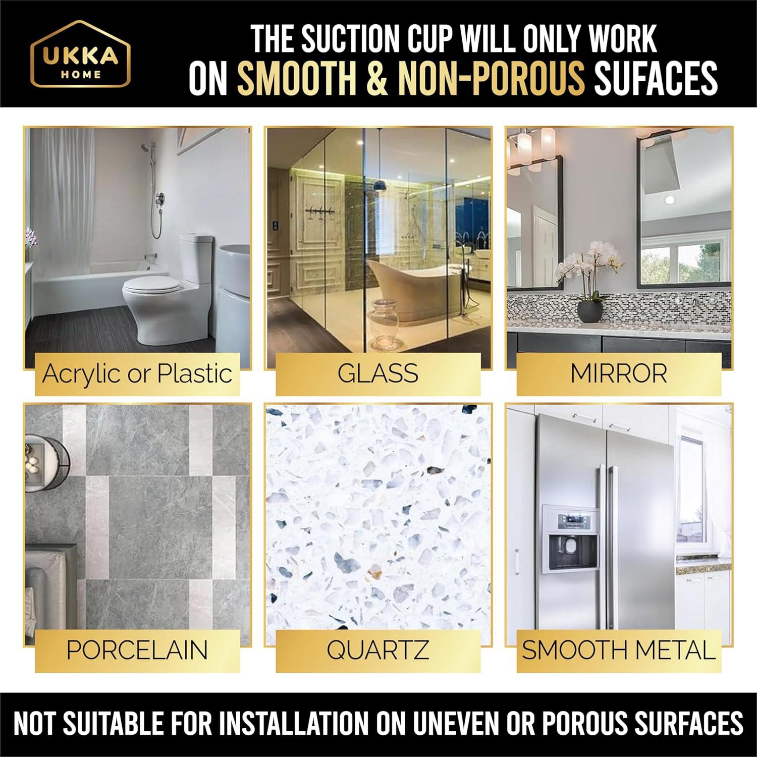 Ganchos de Ventosa UKKA HOME Acero Inoxidable 2 Unidades