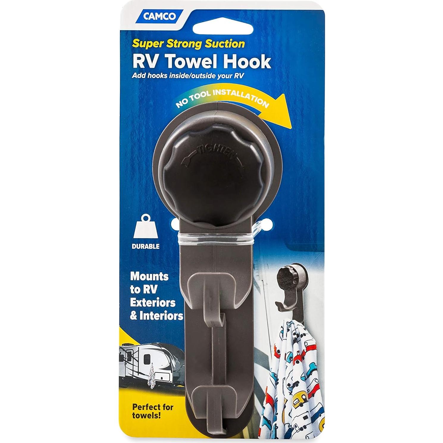 Gancho de Ventosa Mecánica Camco 44028 para Toallas - Negro