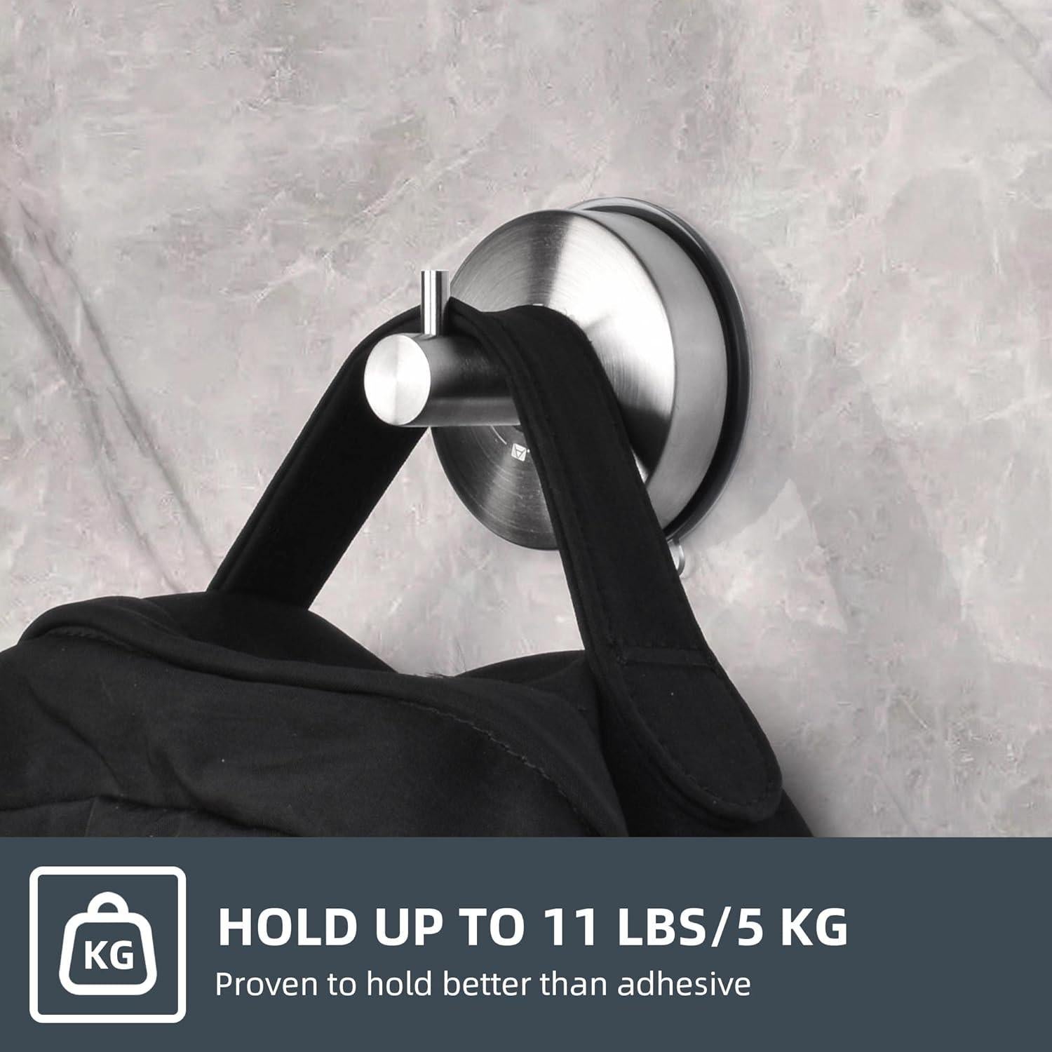 Ganchos de Ducha con Ventosa JOMOLA Acero Inoxidable 2PCS