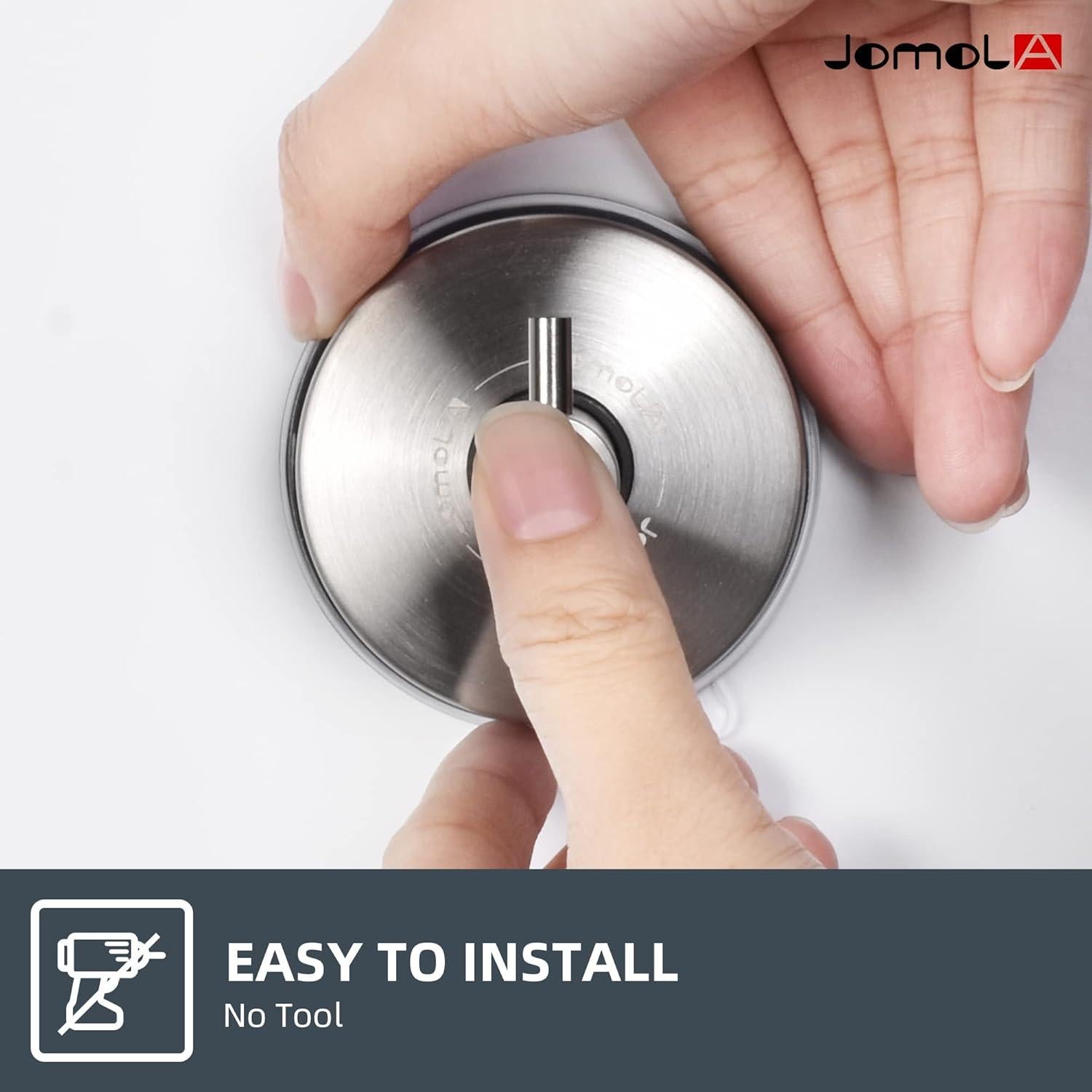 Ganchos de Ducha con Ventosa JOMOLA Acero Inoxidable 2PCS