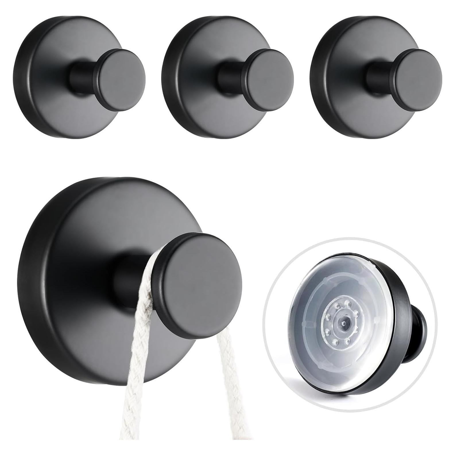 Ganchos de Ventosa para Ducha Pierpel - 4 Pcs Acero Inoxidable