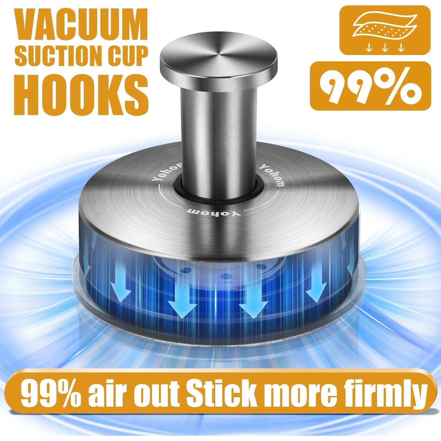 Ganchos de Ventosa YOHOM para Ducha y Baño - Acero Inoxidable
