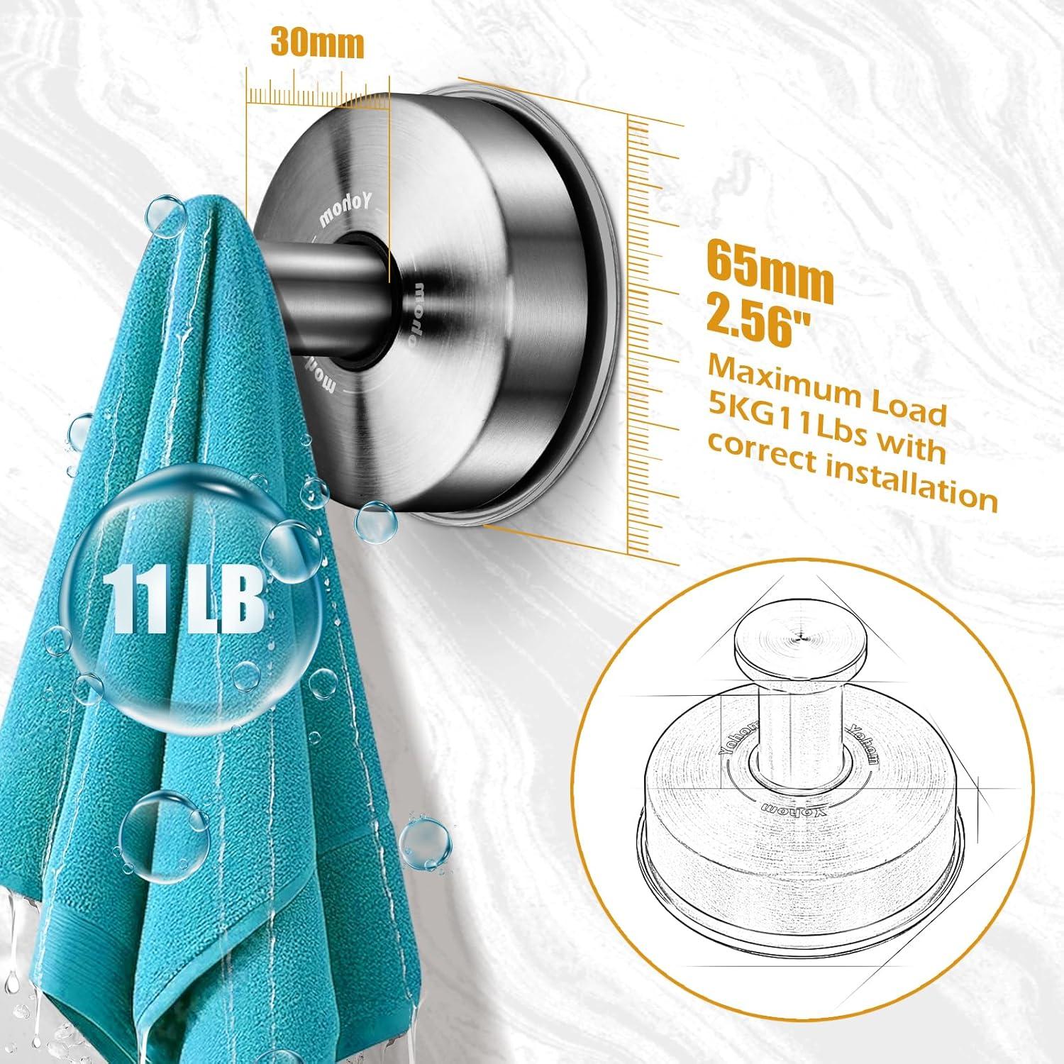 Ganchos de Ventosa YOHOM para Ducha y Baño - Acero Inoxidable