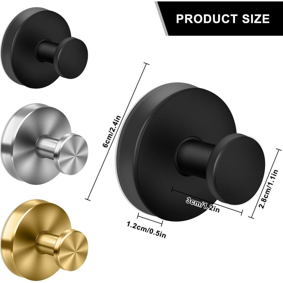 Ganchos de Ventosa MGahyi para Ducha y Baño - 2 Piezas Negro