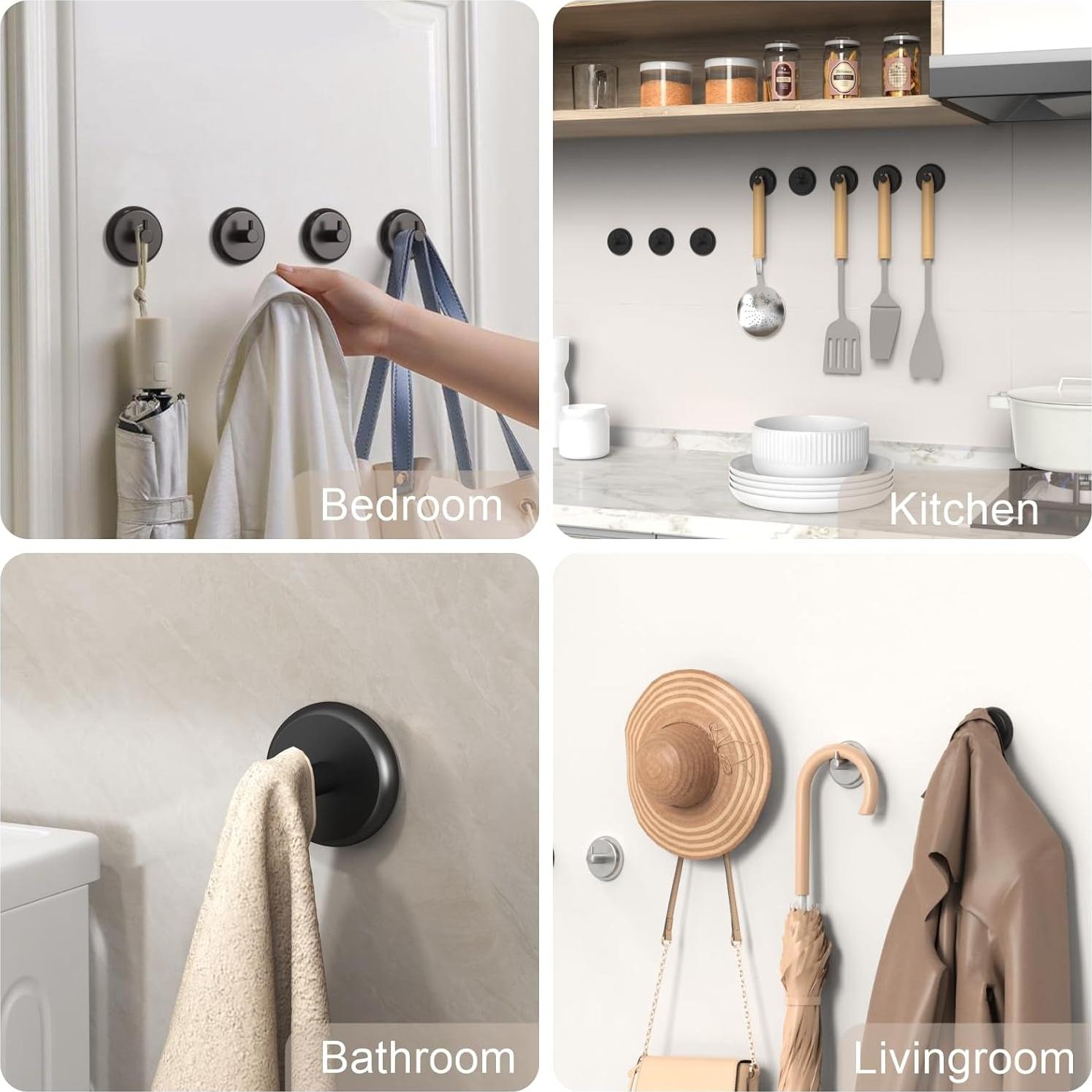 Ganchos de Succión AILUROPODA Acero Inoxidable 2 Piezas