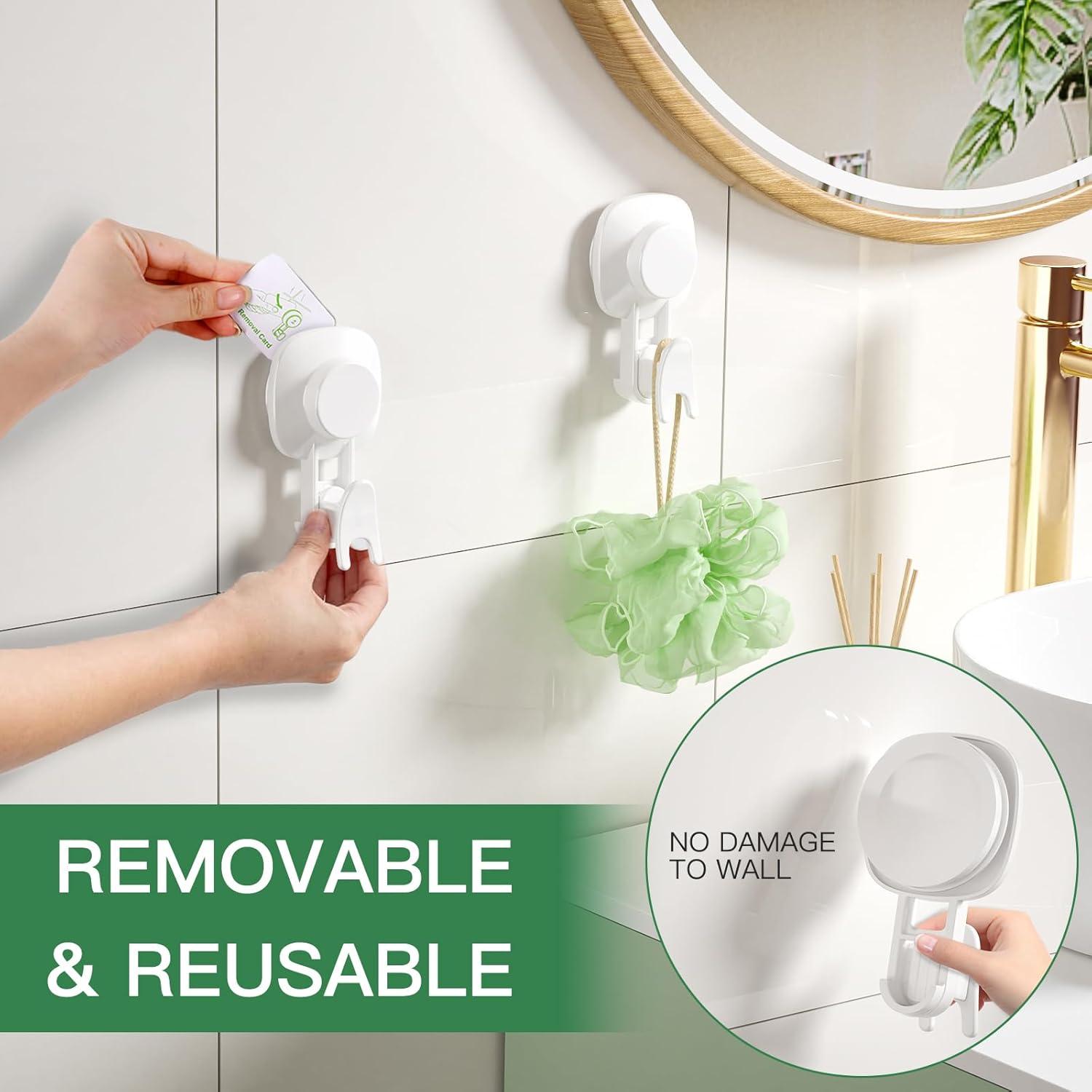 Ganchos de Ventosa LUXEAR - Paquete de 4, Soporta 5kg, Impermeables