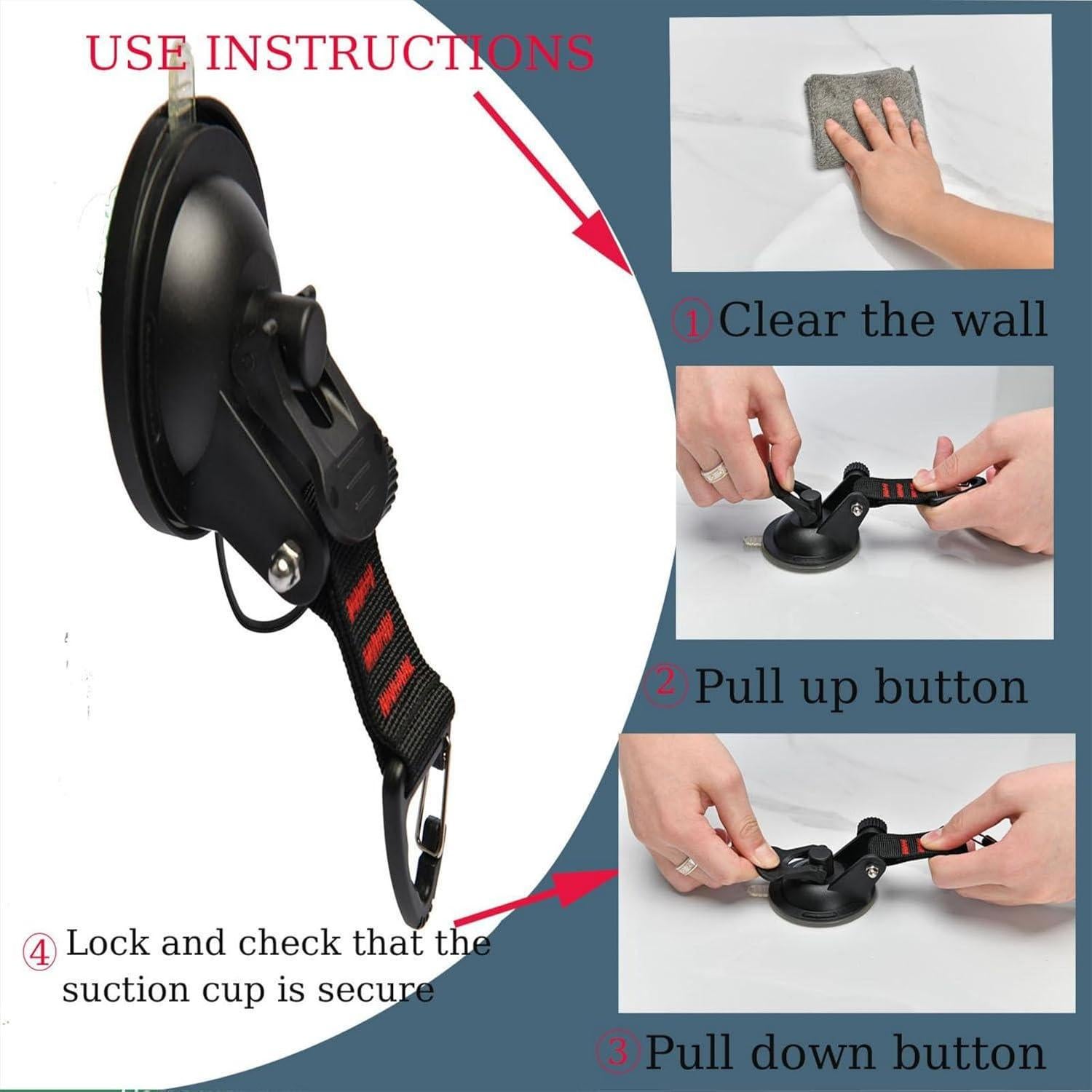 4 Ventosas de Alta Resistencia Eyskutvjc para Camping y Barco