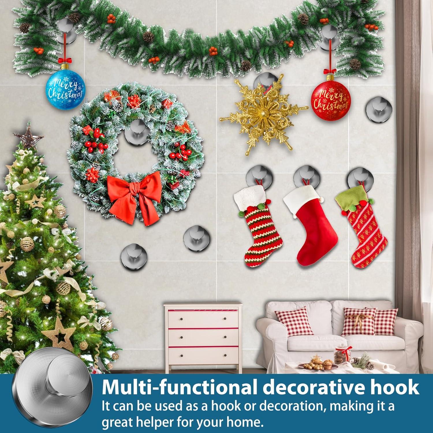 Ganchos de Ventosa AbluFirst 2 PCS Acero Inoxidable 6.8 kg