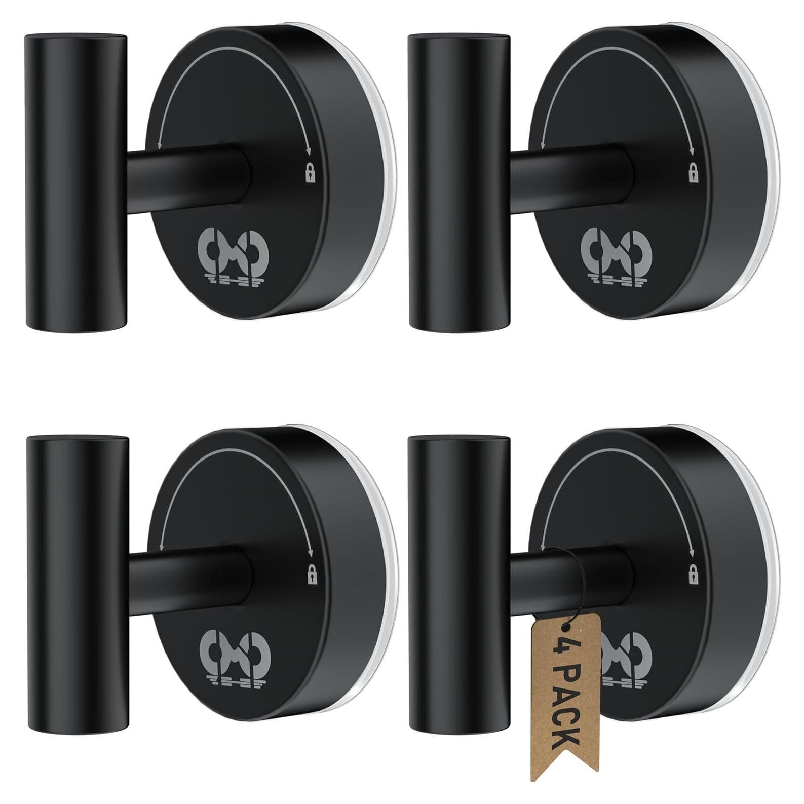 Ganchos de Ventosa CMDZHF 4Pcs Acero Inoxidable Negro