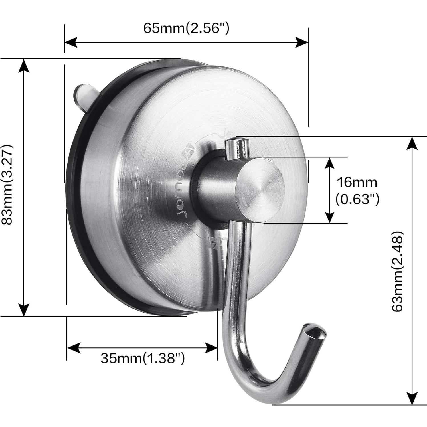 Gancho de Ducha JOMOLA con Ventosa 2PCS Acero Inoxidable