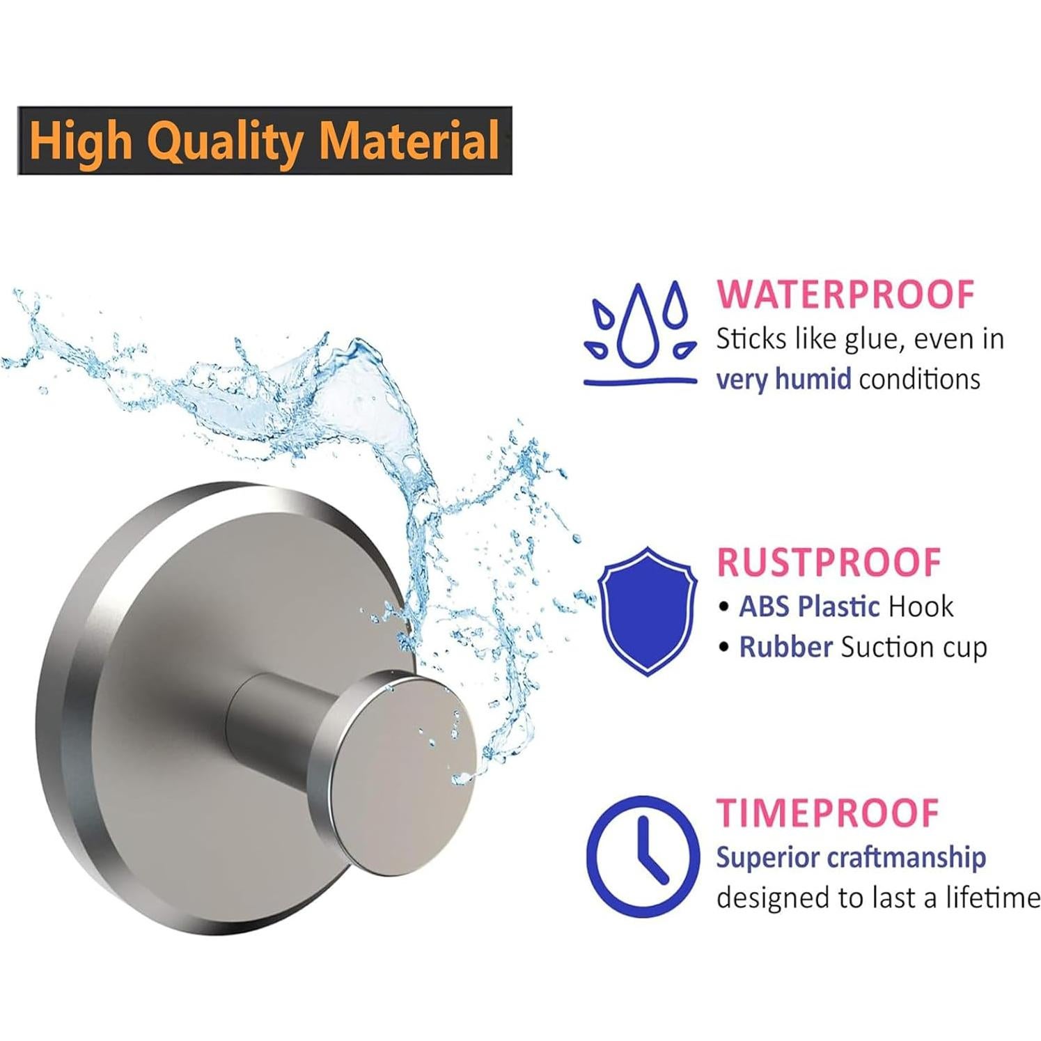 Ganchos de Ventosa Homeshifters 2 Piezas Acero Inoxidable