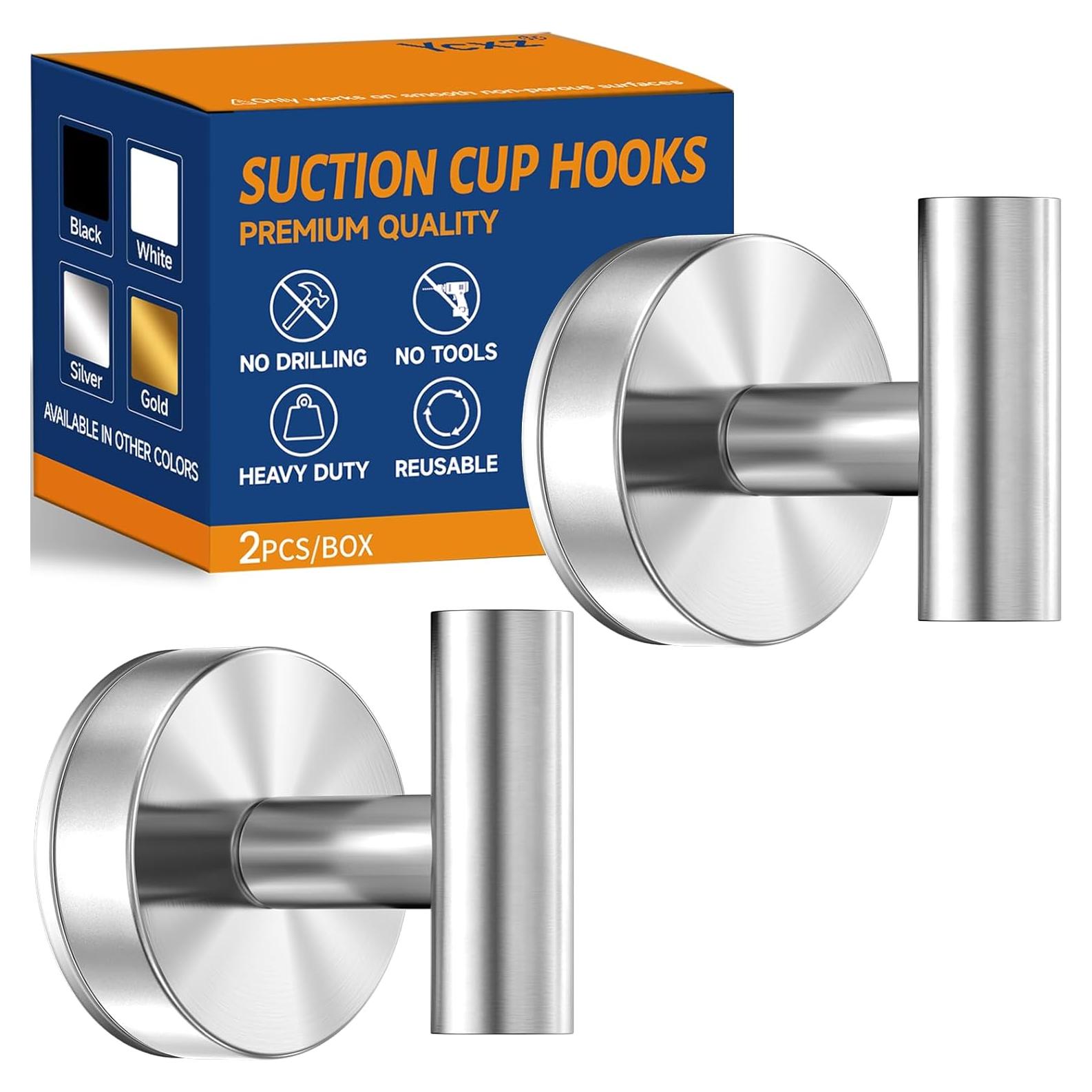 Ganchos de Ventosa Ycxz para Ducha y Cocina 2 Piezas Plata