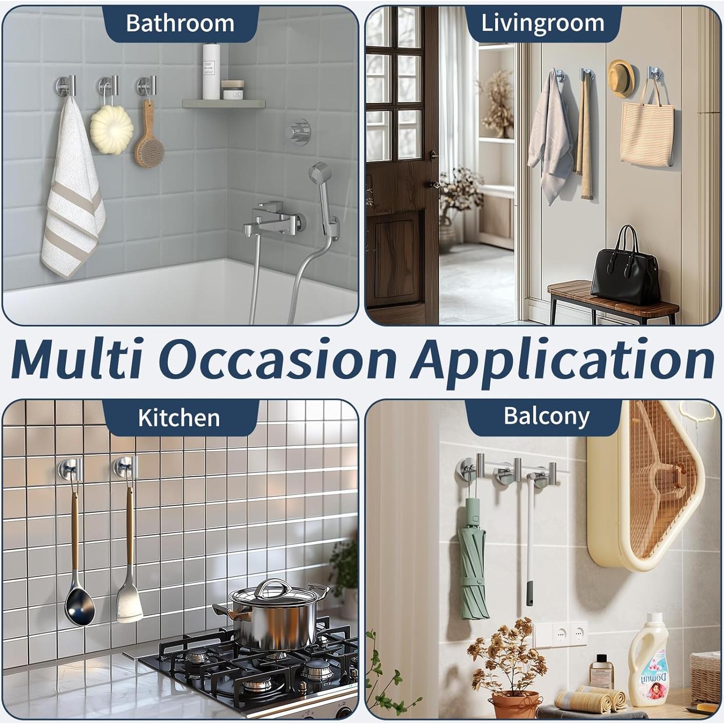 Ganchos de Ventosa Ycxz para Ducha y Cocina 2 Piezas Plata