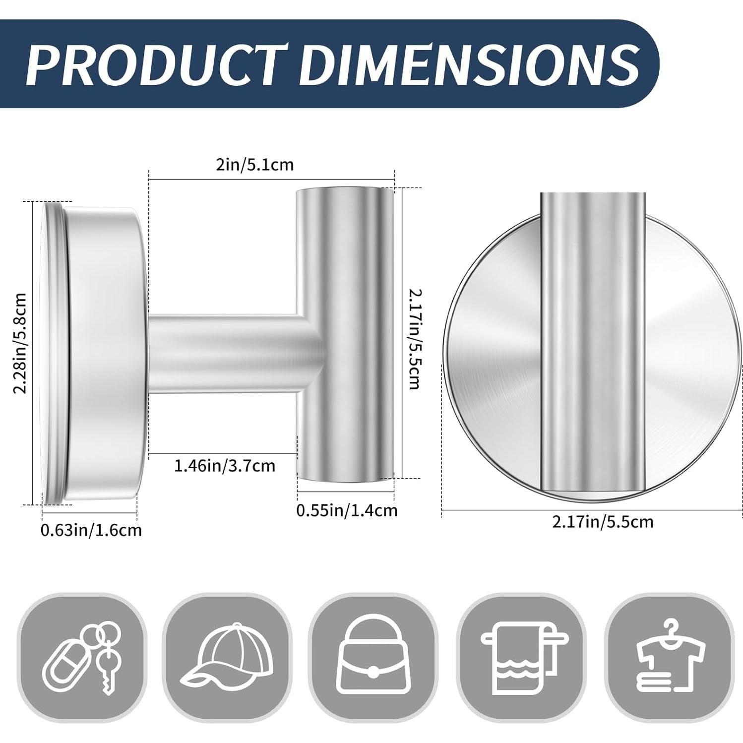 Ganchos de Ventosa Ycxz para Ducha y Cocina 2 Piezas Plata