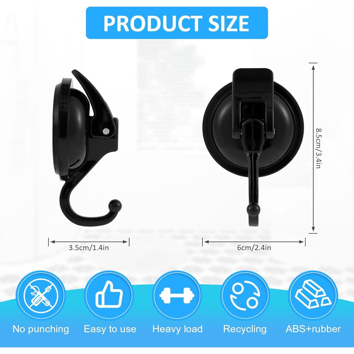 Gancho de Ventosa Reutilizable YMKWZ 15LB Negro 2pcs