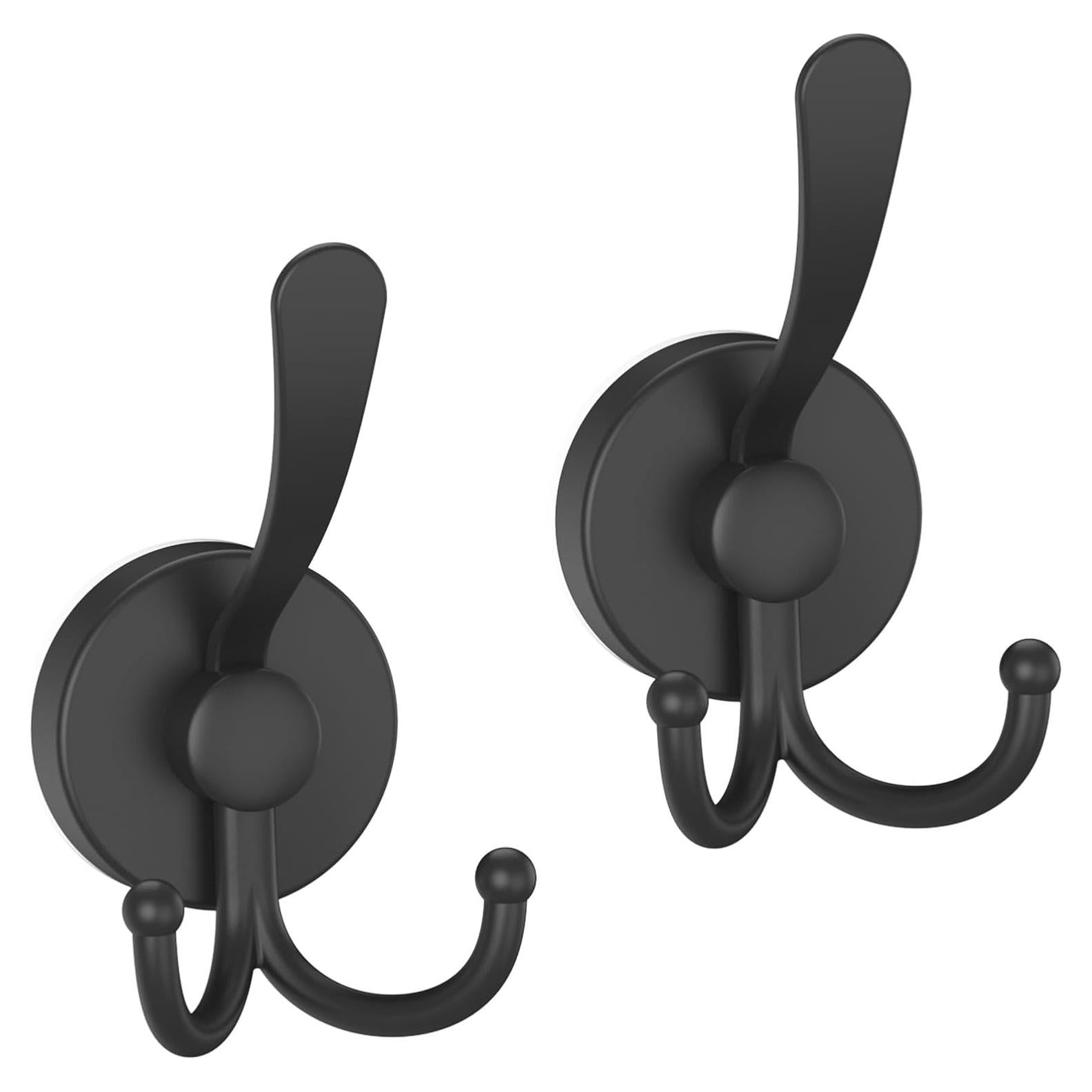 Ganchos de Ventosa Dobles Bntuk para Ducha - 2 Piezas, Negro