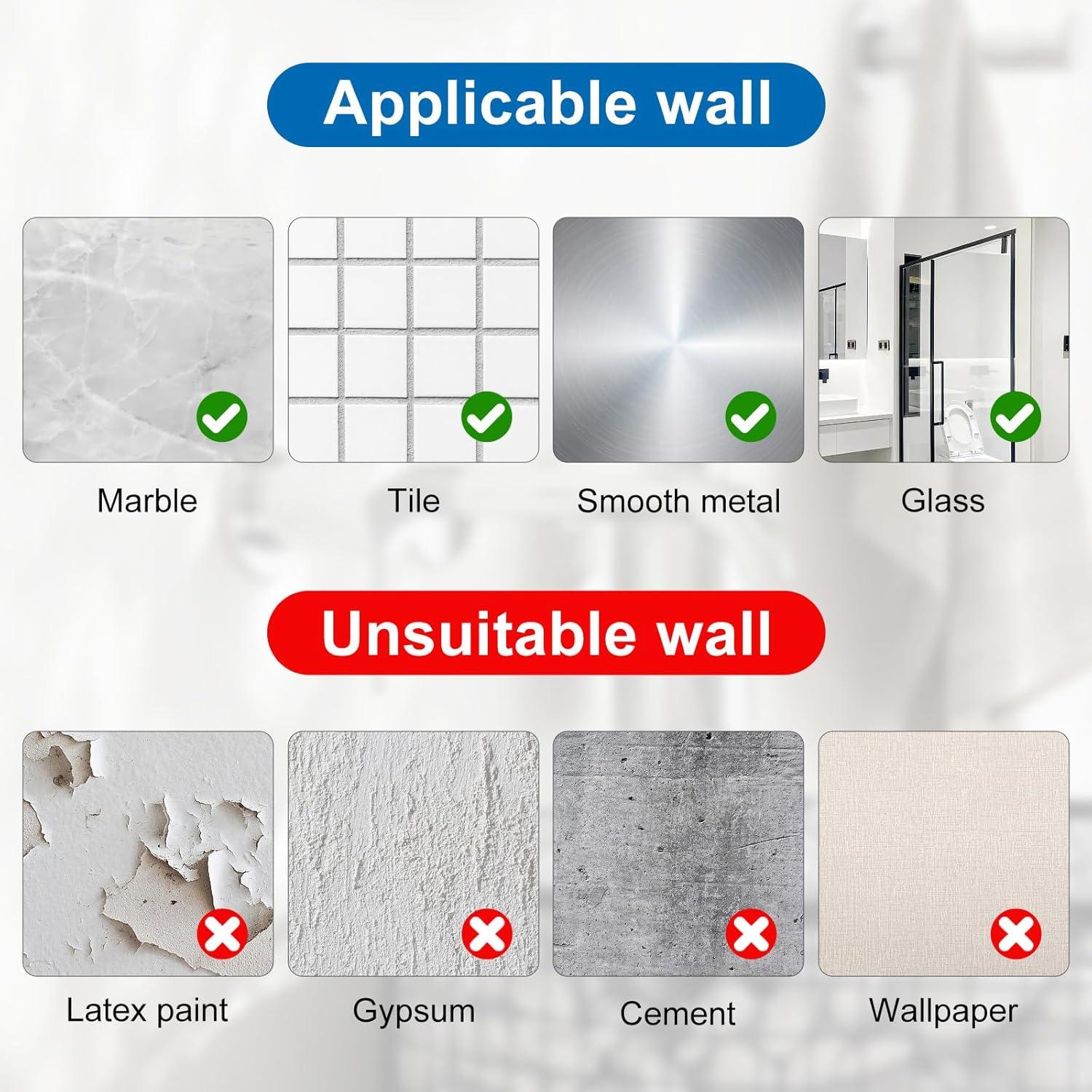 Ganchos de Ventosa EASETROL para Ducha - Acero Inoxidable, 2 Unidades