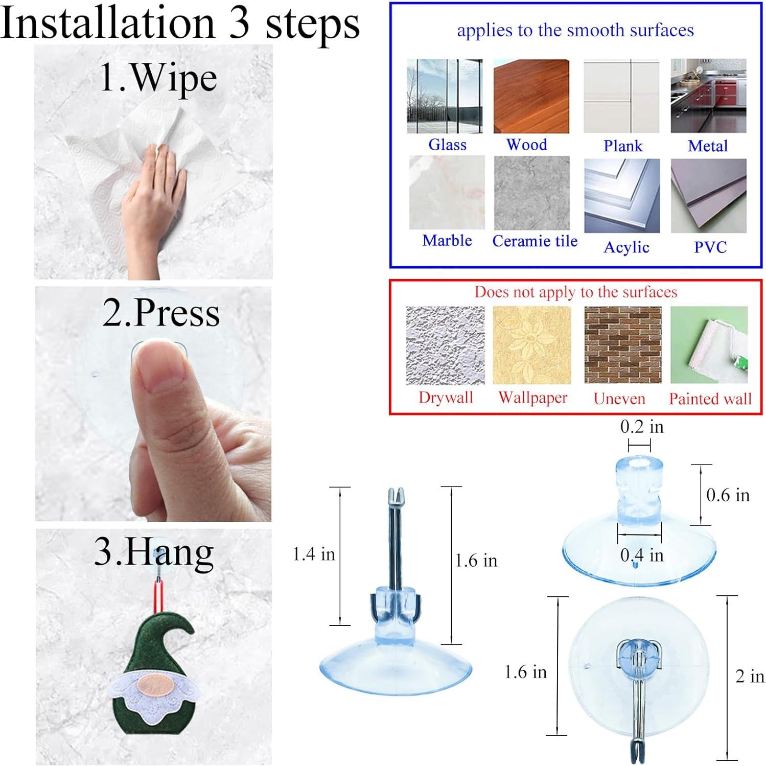 Ganchos de Ventosa Removibles AncBace 6 Piezas 1.36 kg