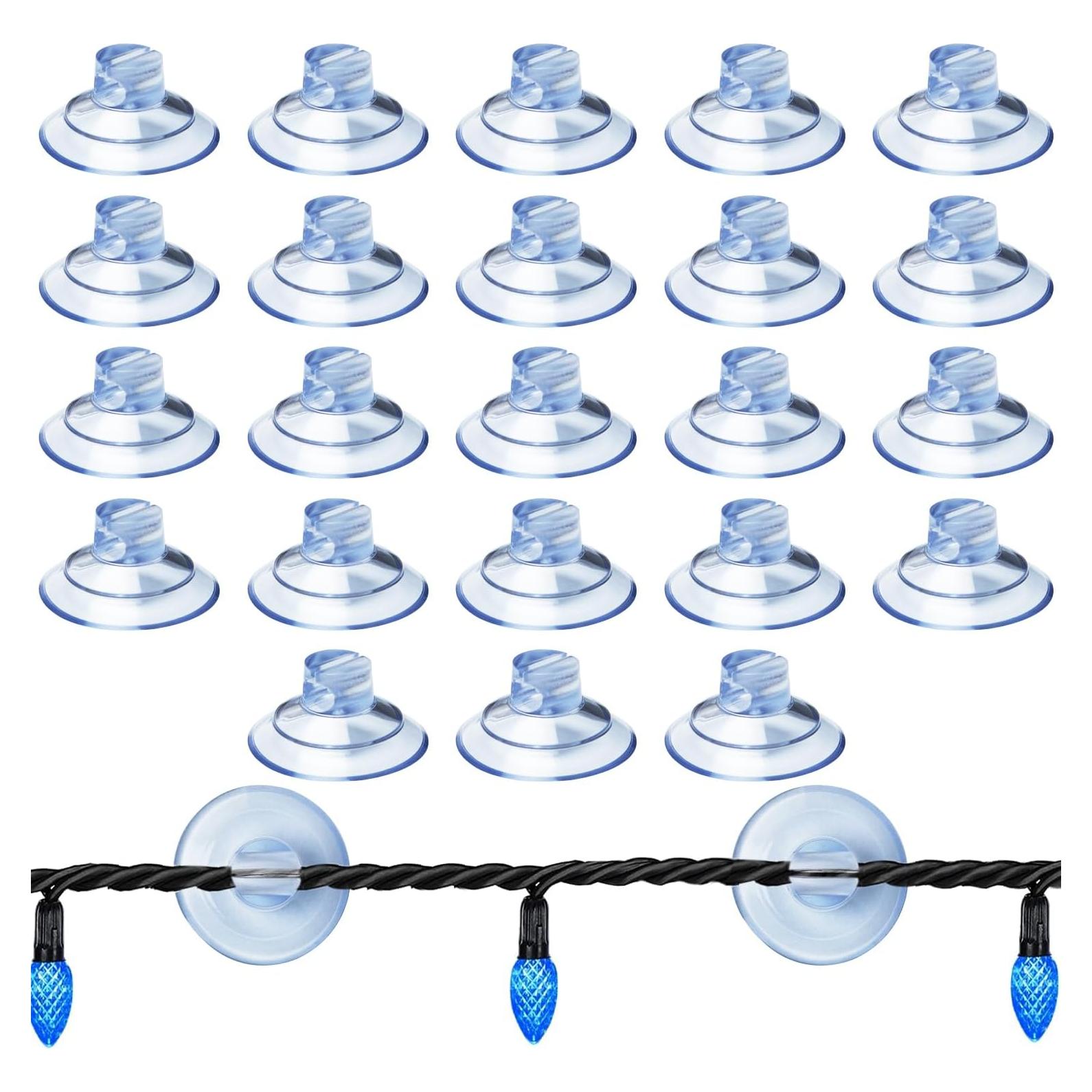 25 Ganchos de Ventosa JJHXSM para Luces Navideñas - PVC