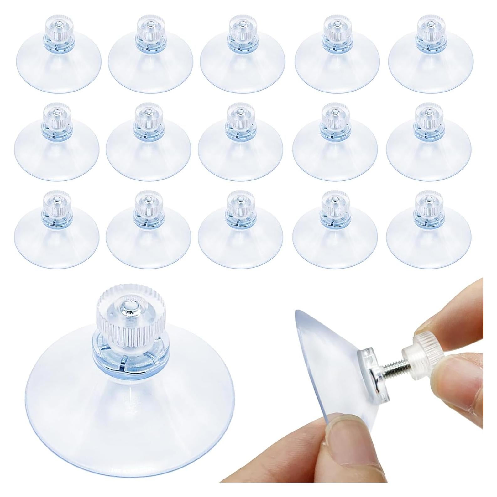 16 Ganchos de Ventosa JDBZYDM 40mm PVC Transparente para Baño