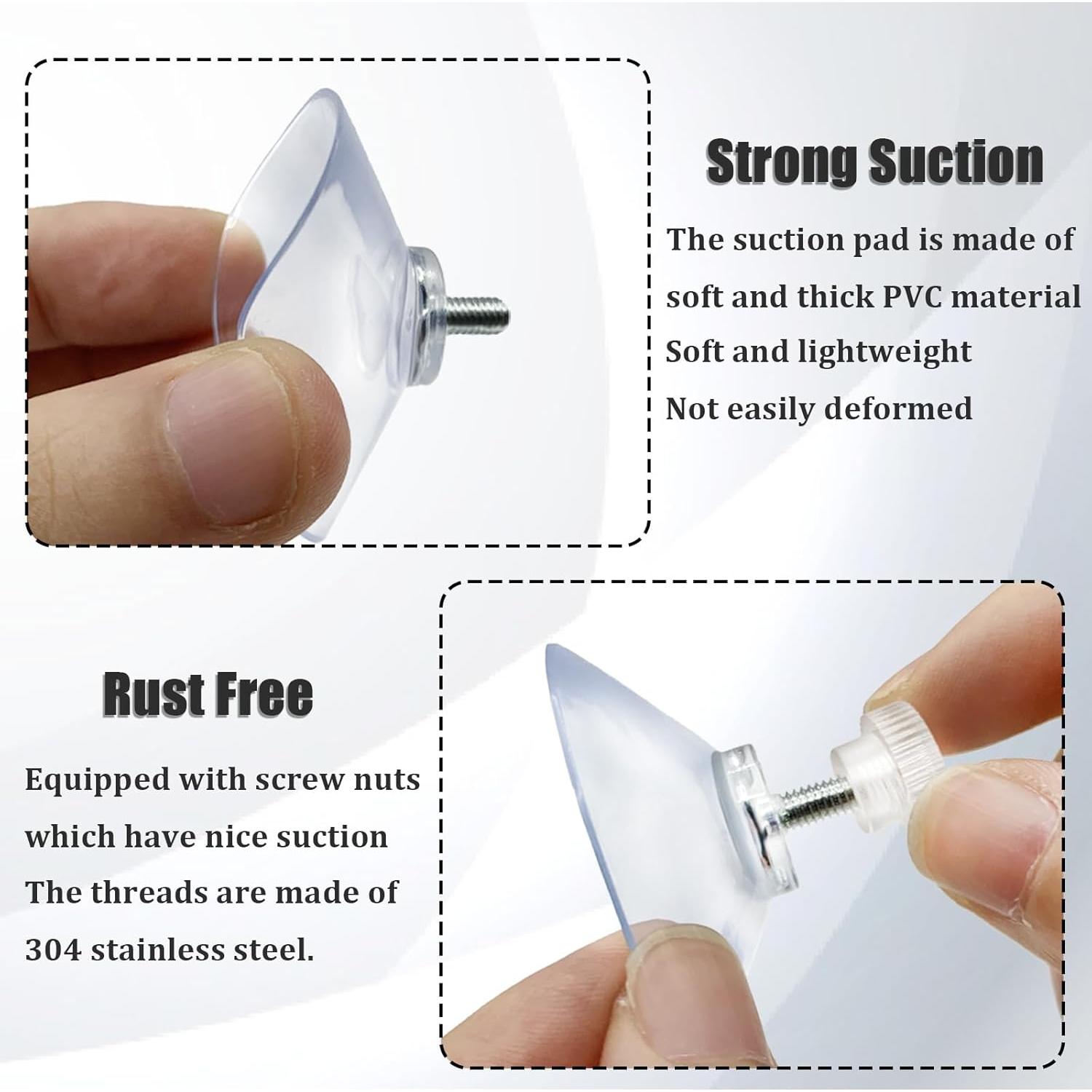 16 Ganchos de Ventosa JDBZYDM 40mm PVC Transparente para Baño