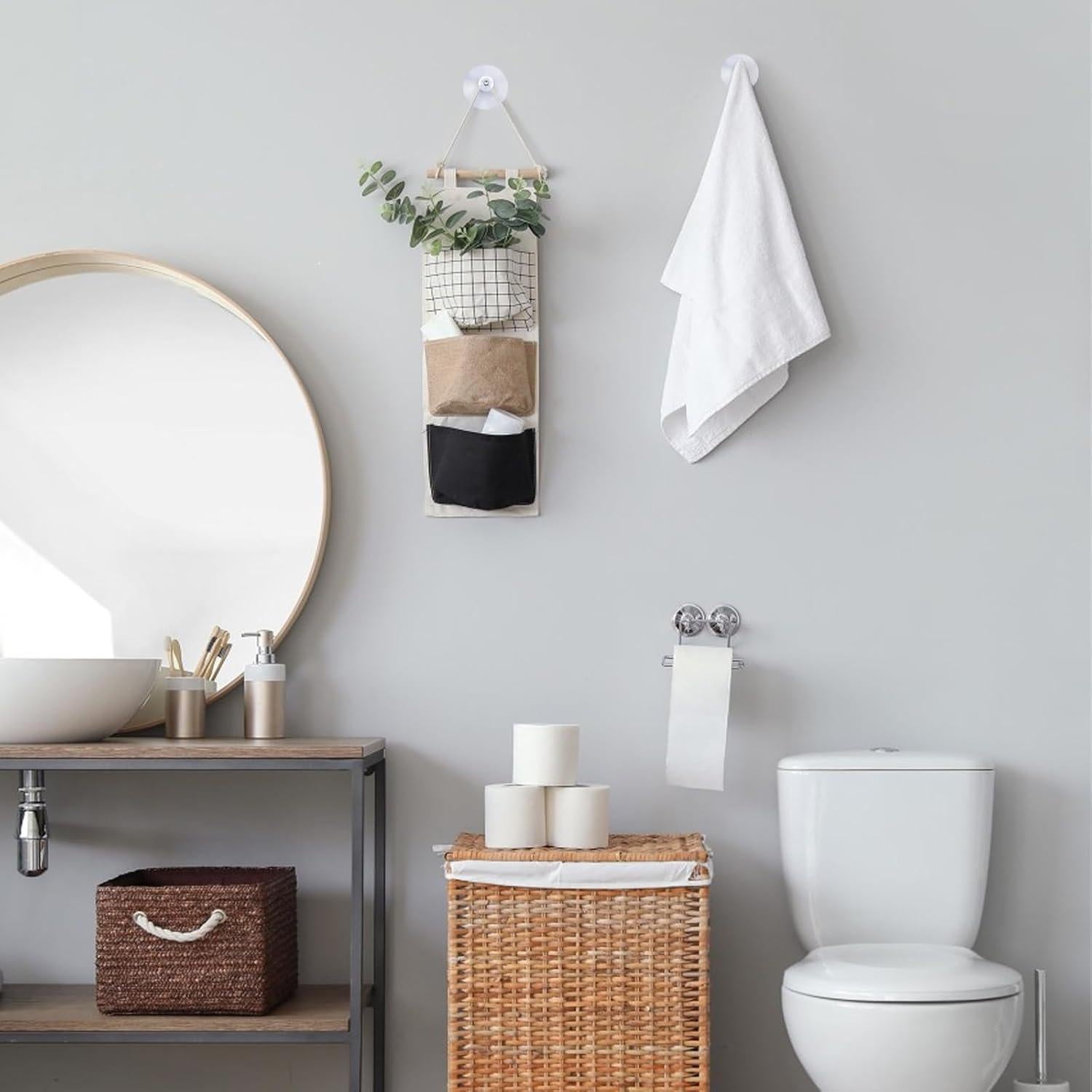 16 Ganchos de Ventosa JDBZYDM 40mm PVC Transparente para Baño