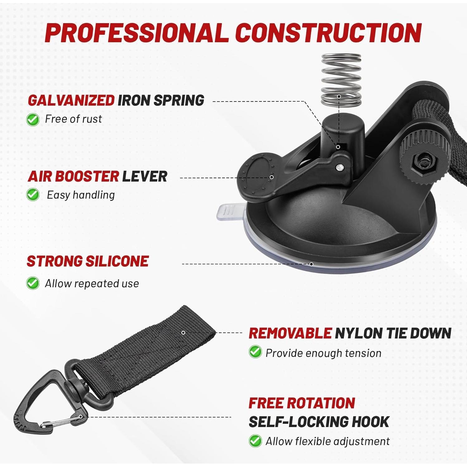 Anclaje de Succión Red Wolf 65MM Alta Resistencia 10KG 2PC