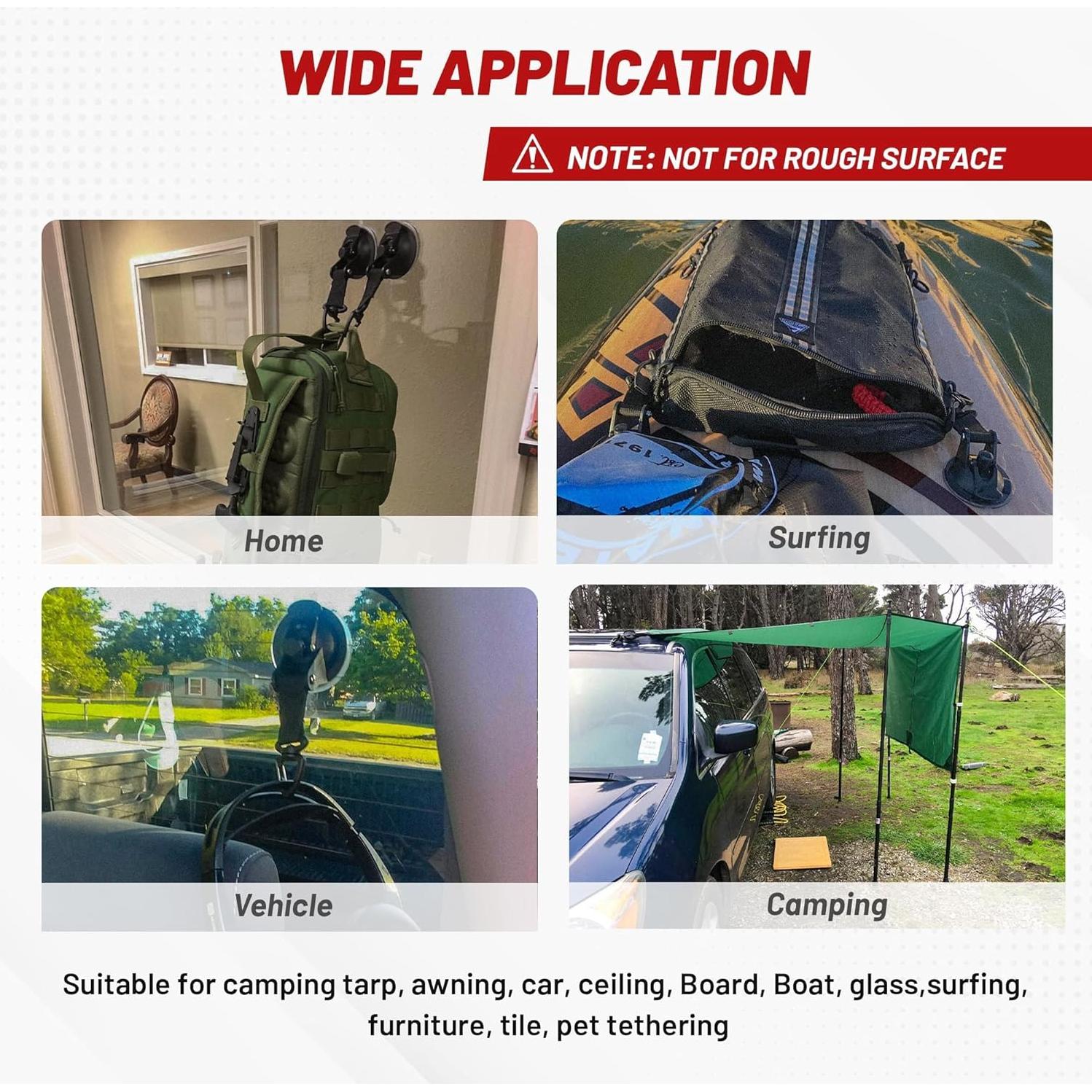 Anclaje de Succión Red Wolf 65MM Alta Resistencia 10KG 2PC