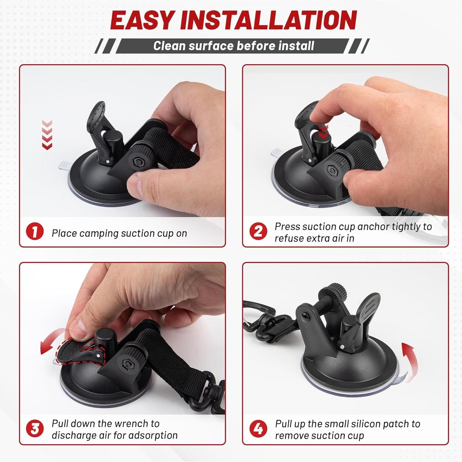 Anclaje de Succión Red Wolf 65MM Alta Resistencia 10KG 2PC