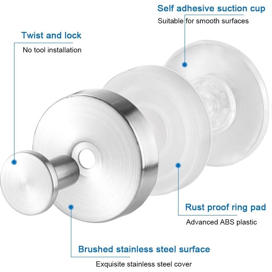 Soporte para Corona de Ventosa MrAthlet Negro 6.8 kg 2 Piezas