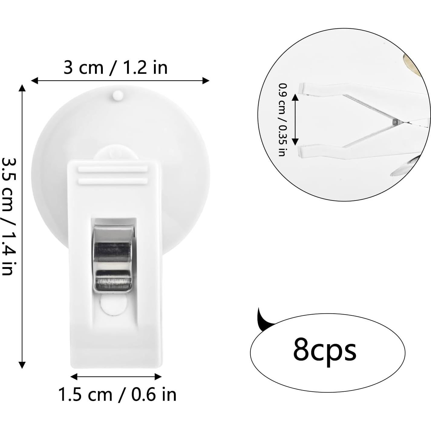 Clip de Ventosa Multiusos 8 Pcs Sankoly Blanco 200g